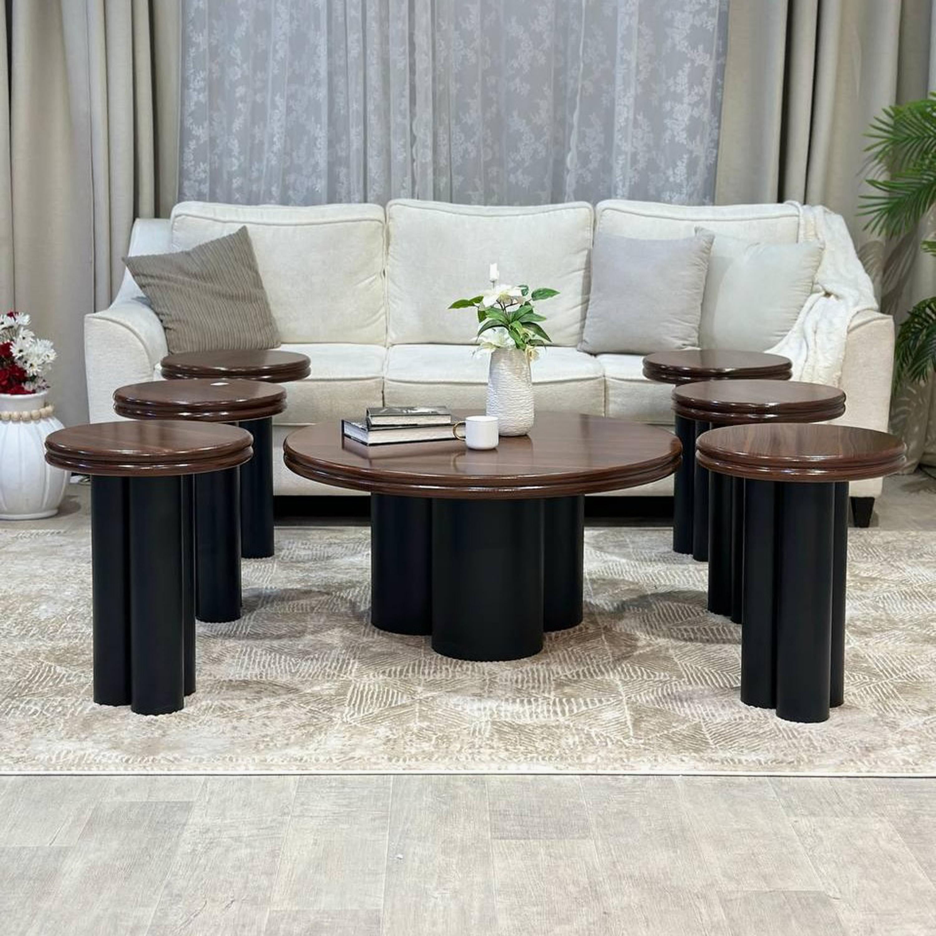 Wooden Top 7-Piece Table Set-furniture-livingroom-coffeetables-image-1