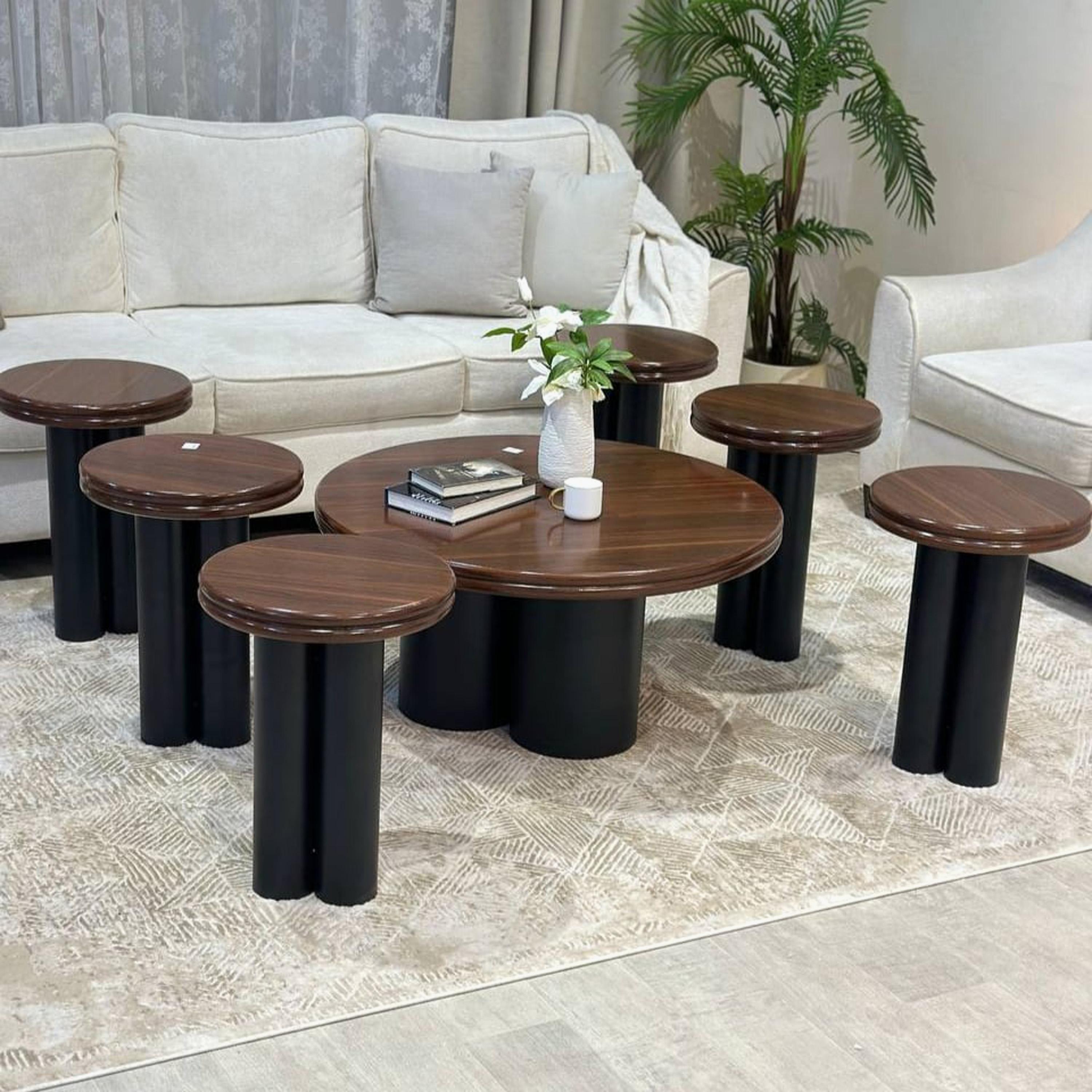 Wooden Top 7-Piece Table Set-furniture-livingroom-coffeetables-image-2