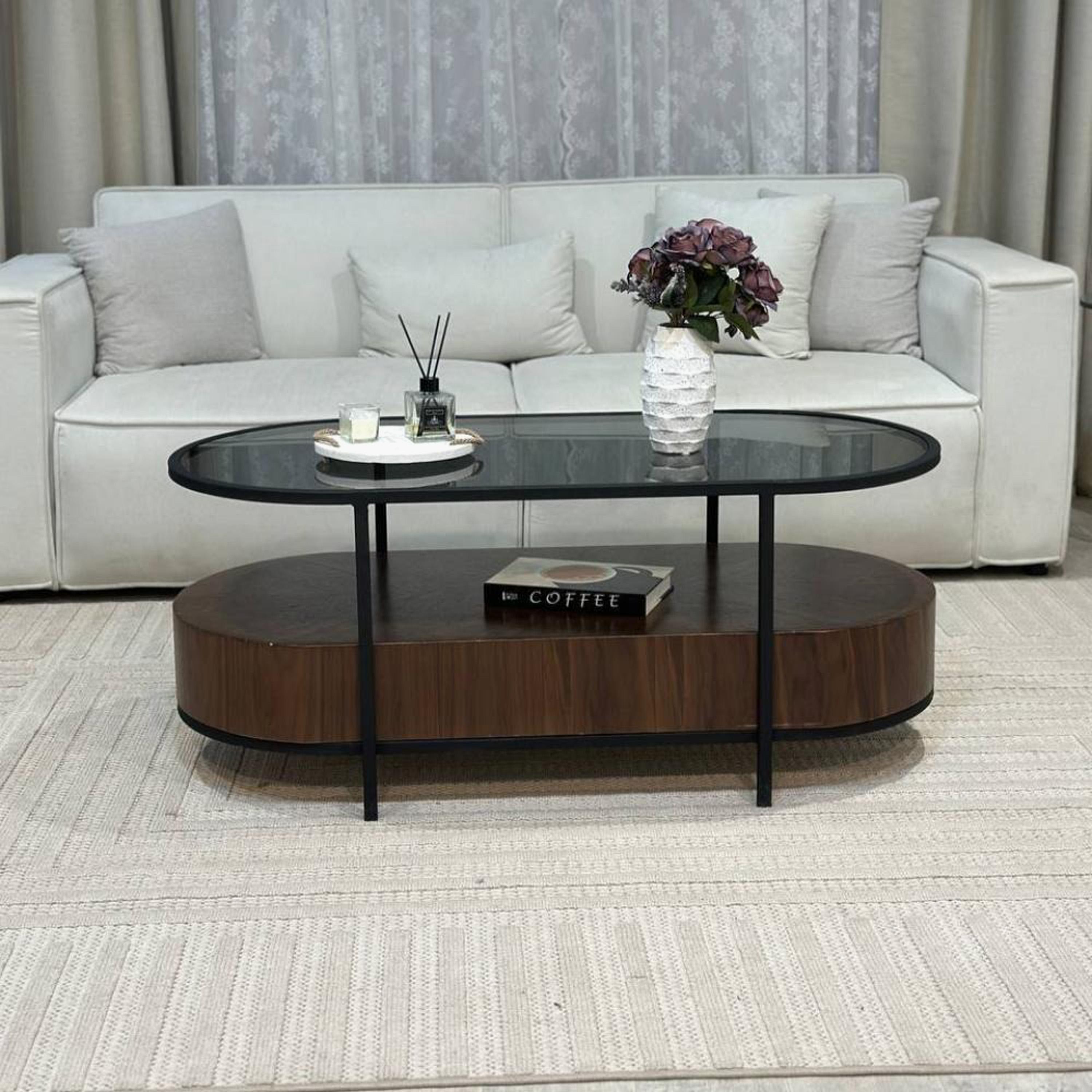 Glass Top Coffee Table - 120x50 cms-furniture-livingroom-coffeetables-image-1