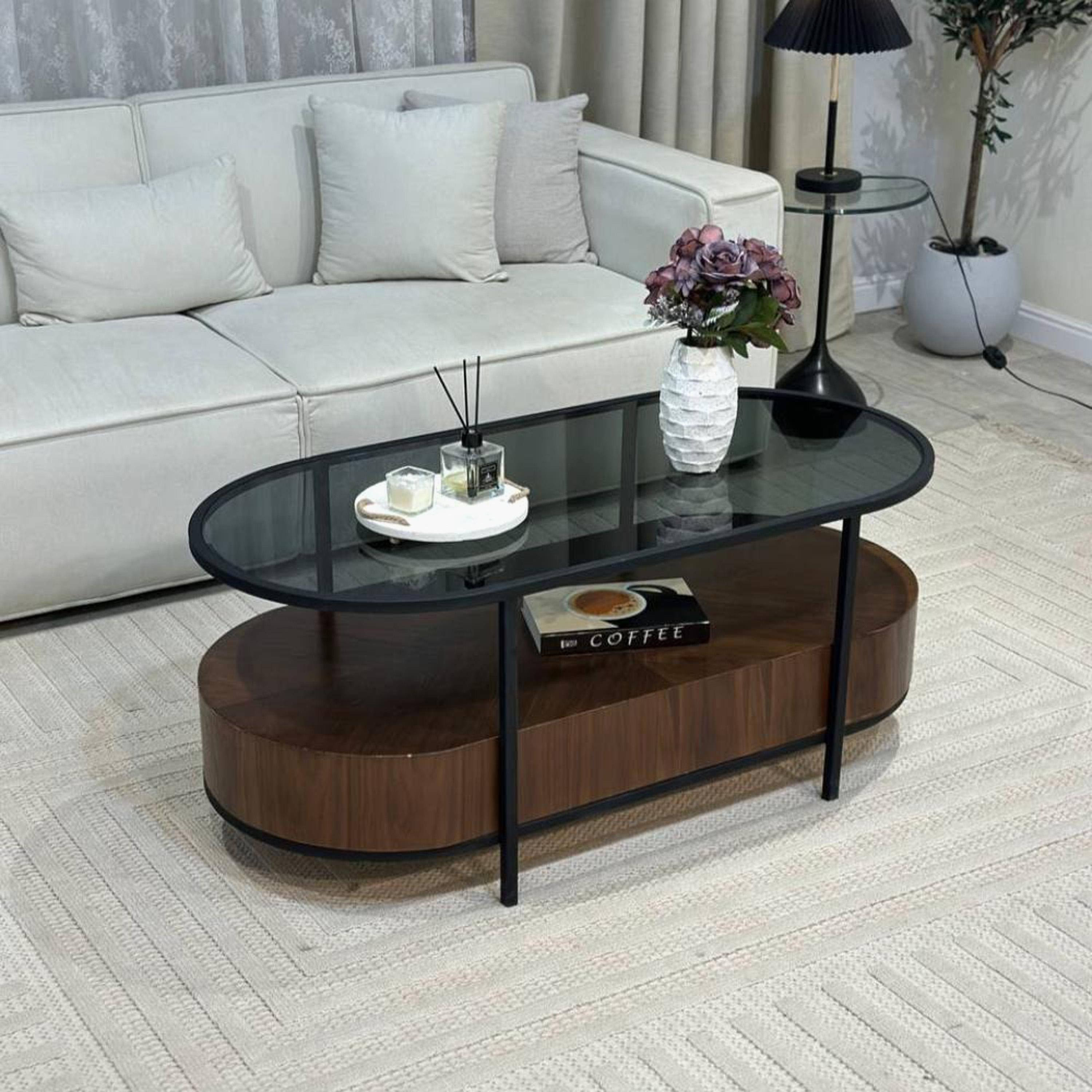 Glass Top Coffee Table - 120x50 cms-furniture-livingroom-coffeetables-image-2