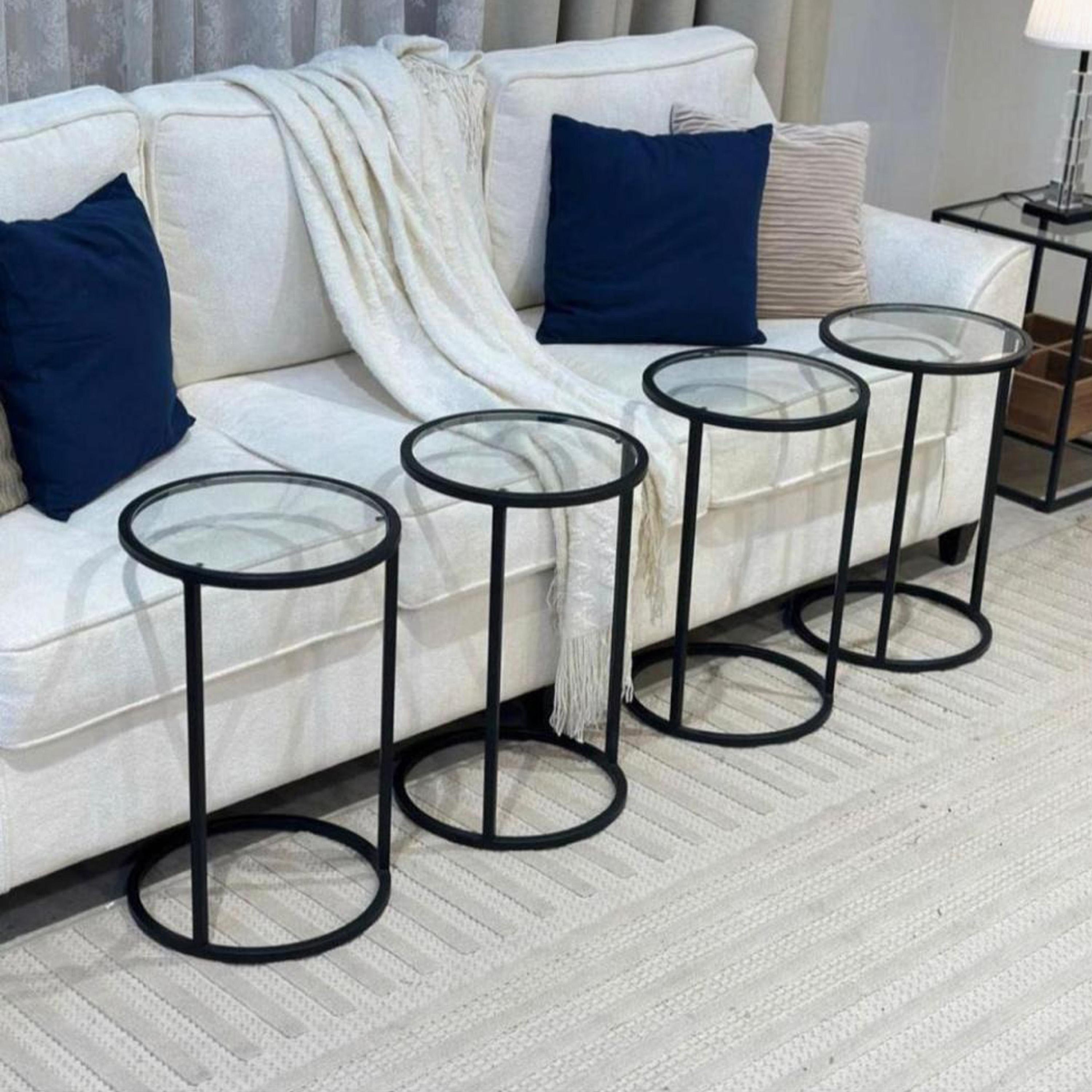 Glass Top 4-Piece Side Table Set-furniture-livingroom-sideandendtables-image-1