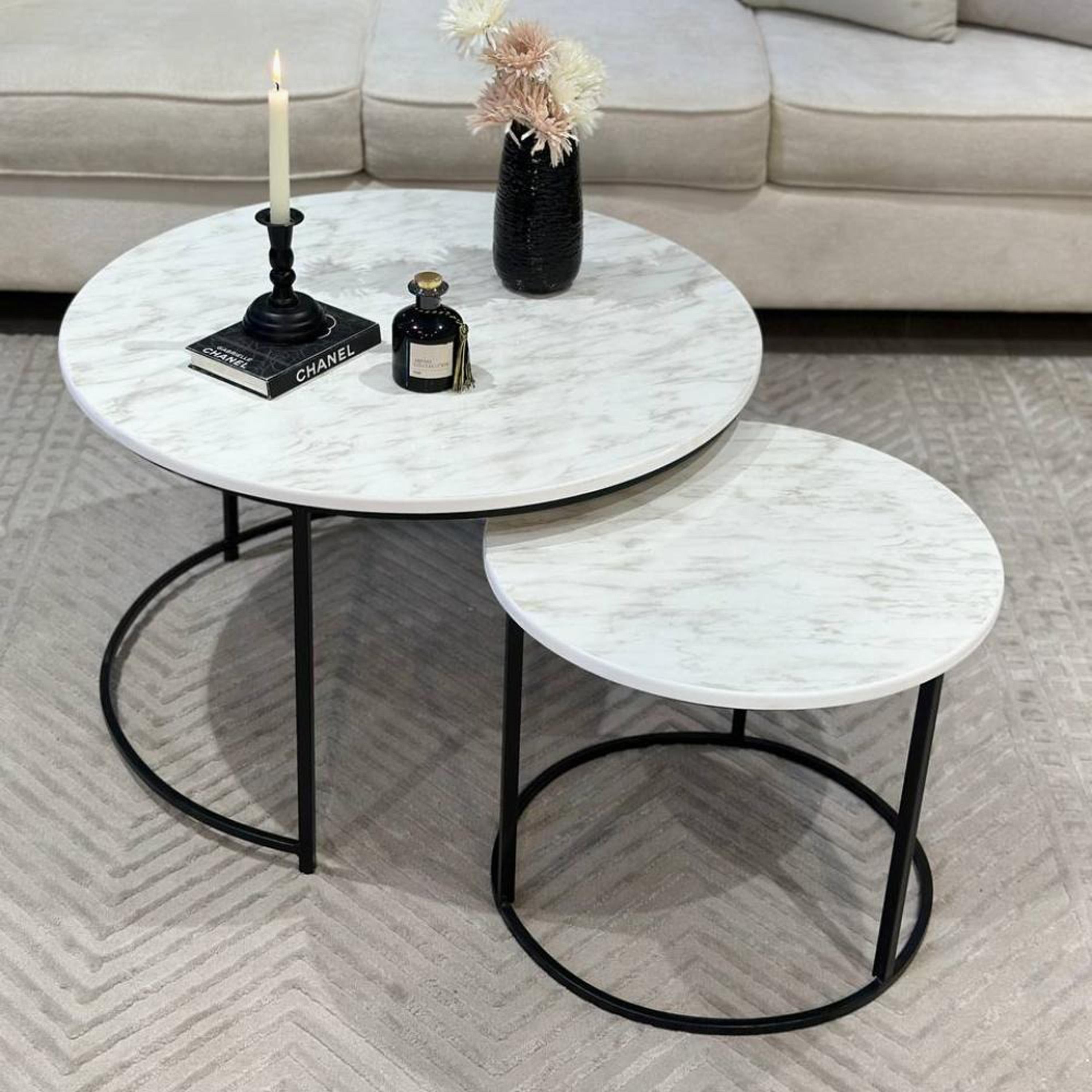 Round 6-Piece Coffee Table and Side Table Set-furniture-livingroom-coffeetables-image-2