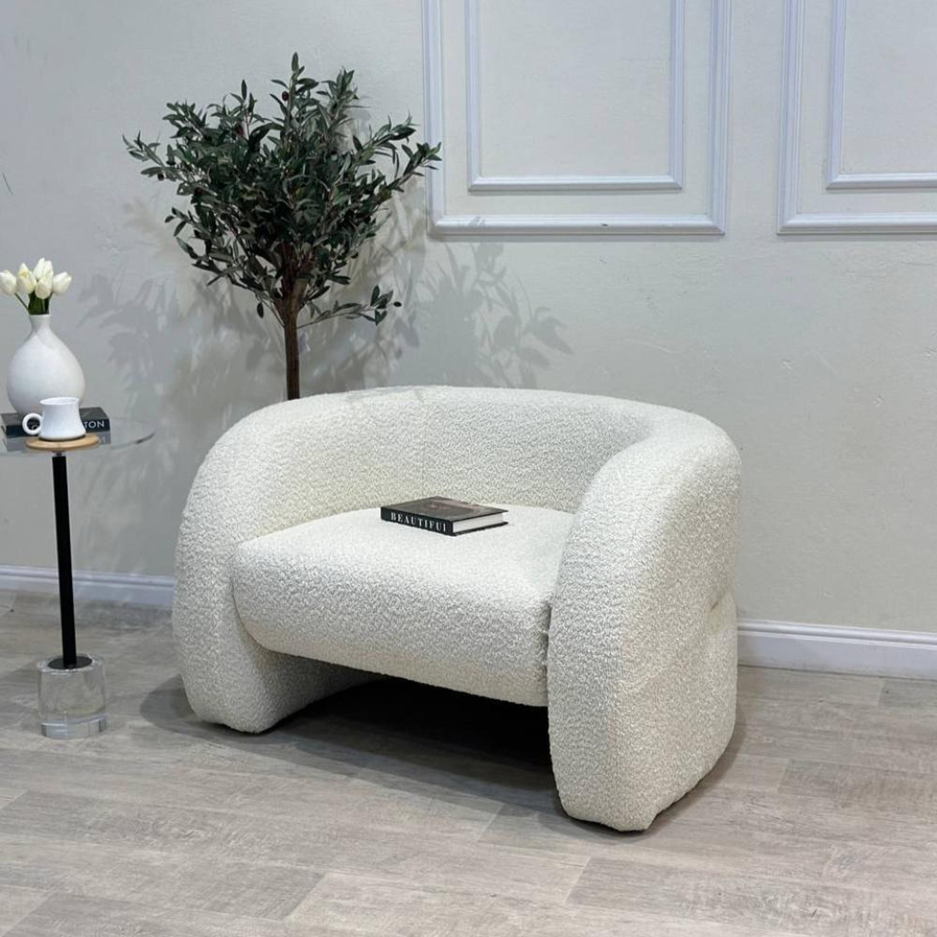 Boucle Fabric Armchair-furniture-sofaandseating-armchairs-image-1