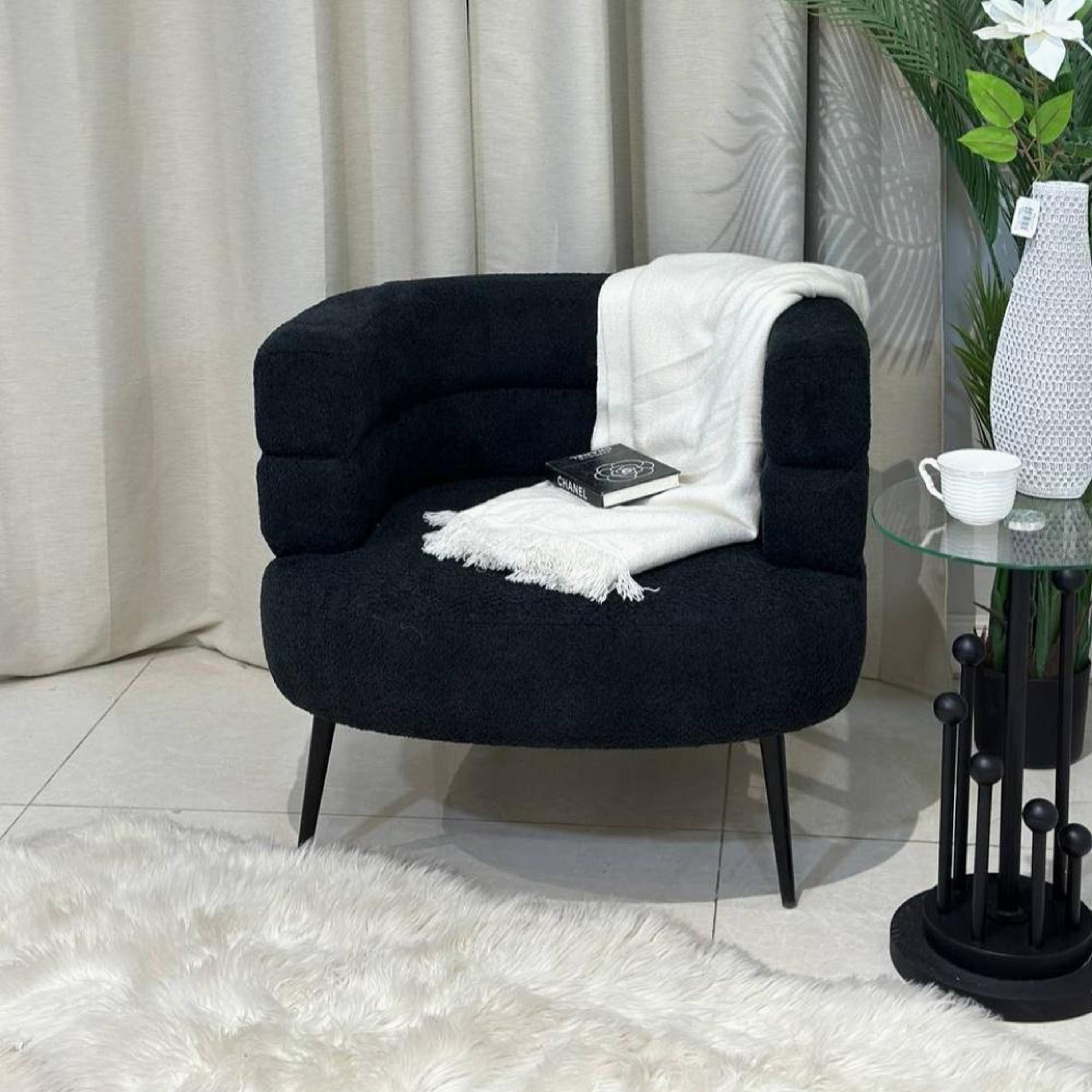 Boucle Fabric Armchair-furniture-sofaandseating-armchairs-image-1