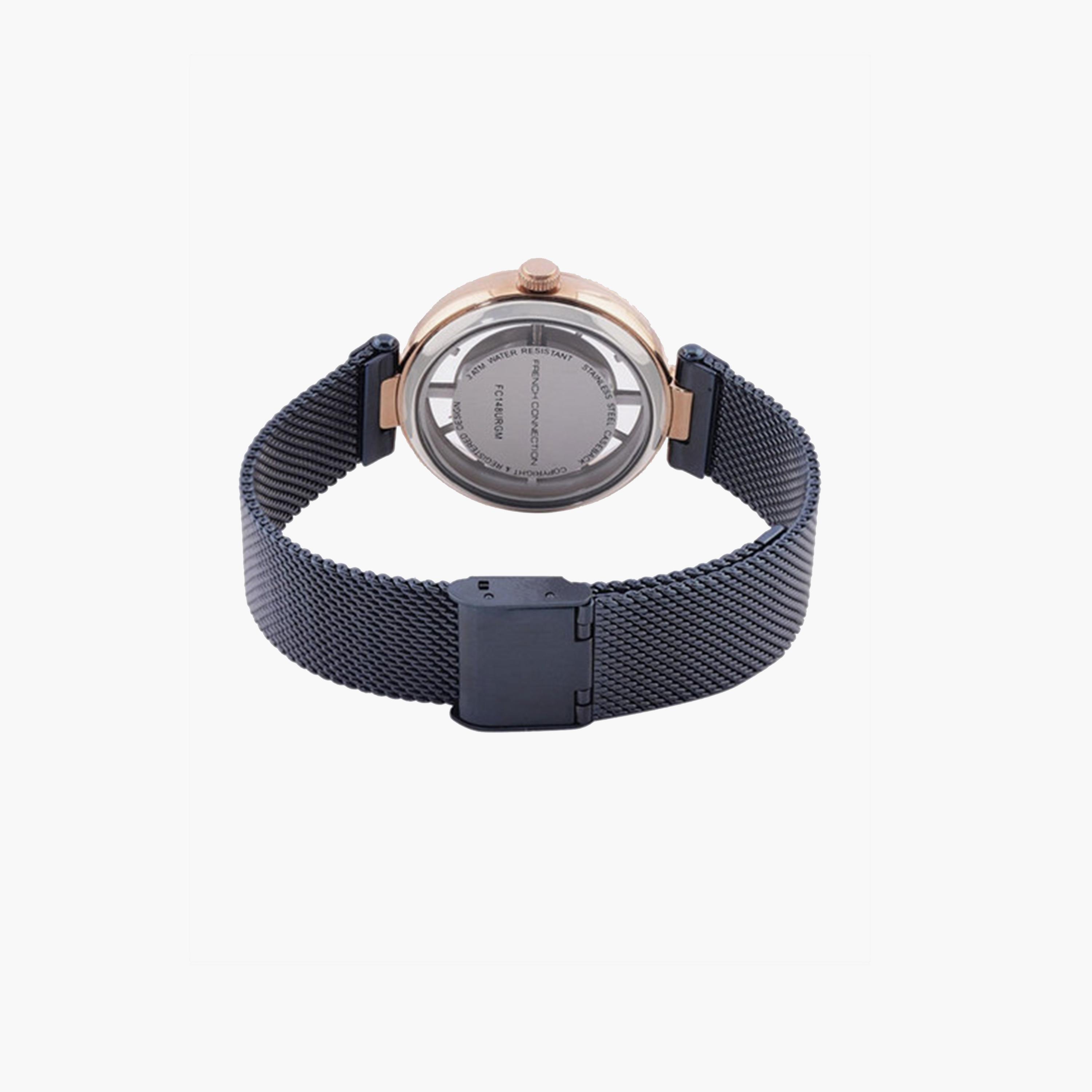 فرينش كونيكشن- ساعة تناظرية للنساء سوار ستانلس ستيل  34مم لون أزرق | FC148URGM-women-watchesandjewellery-watches-image-3
