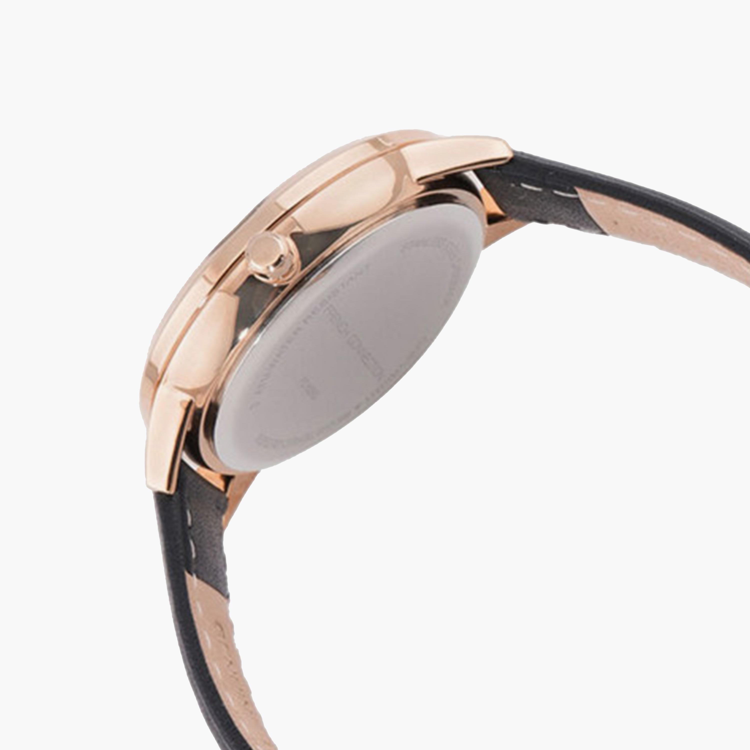 فرينش كونيكشن- ساعة كرونوغراف للنساء سوار جلدي  36.5مم لون أسود | FC149B-women-watchesandjewellery-watches-image-2