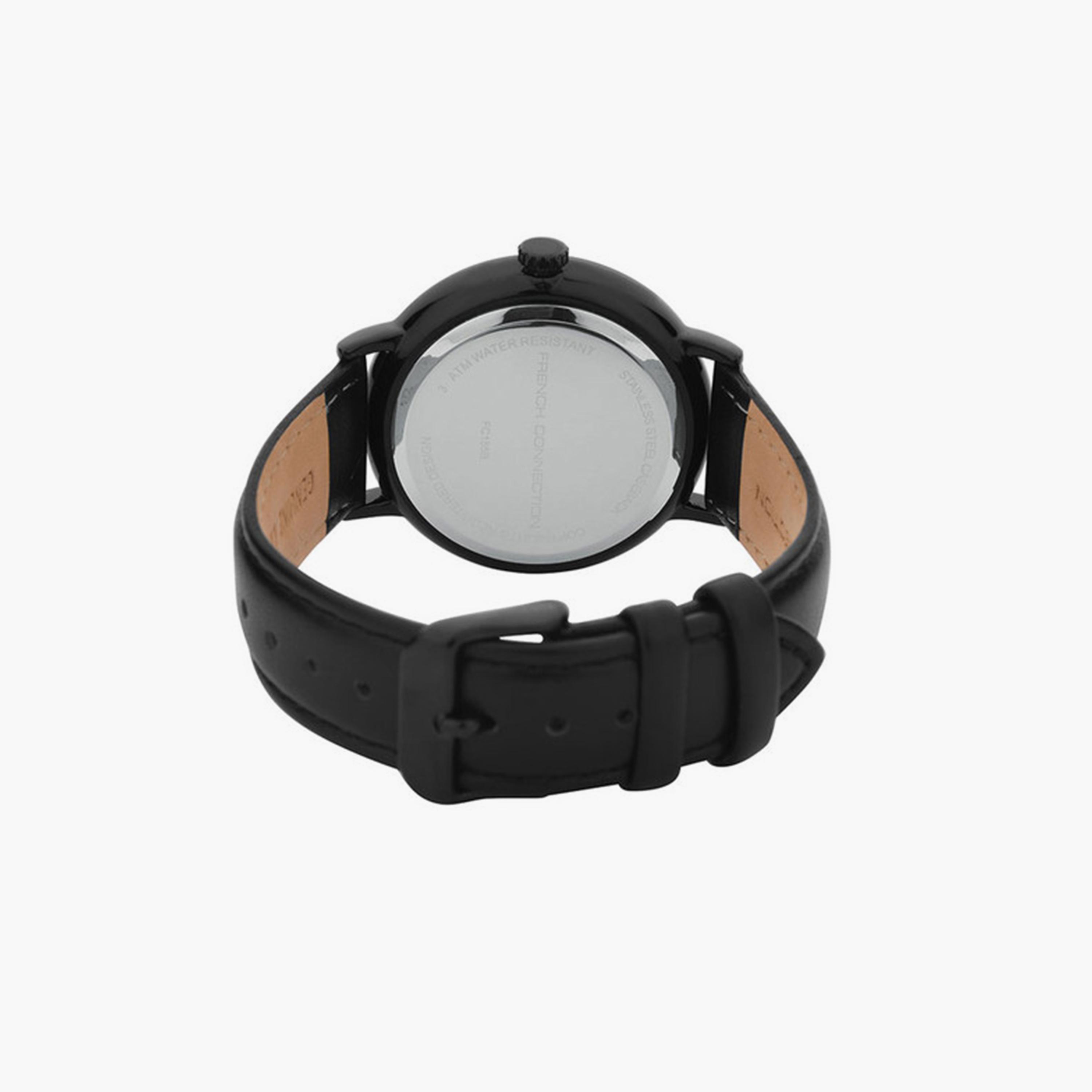 فرينش كونيكشن- ساعة تناظرية للرجال سوار جلدي  42مم لون أسود | FC155B-men-watchesandjewellery-watches-image-4