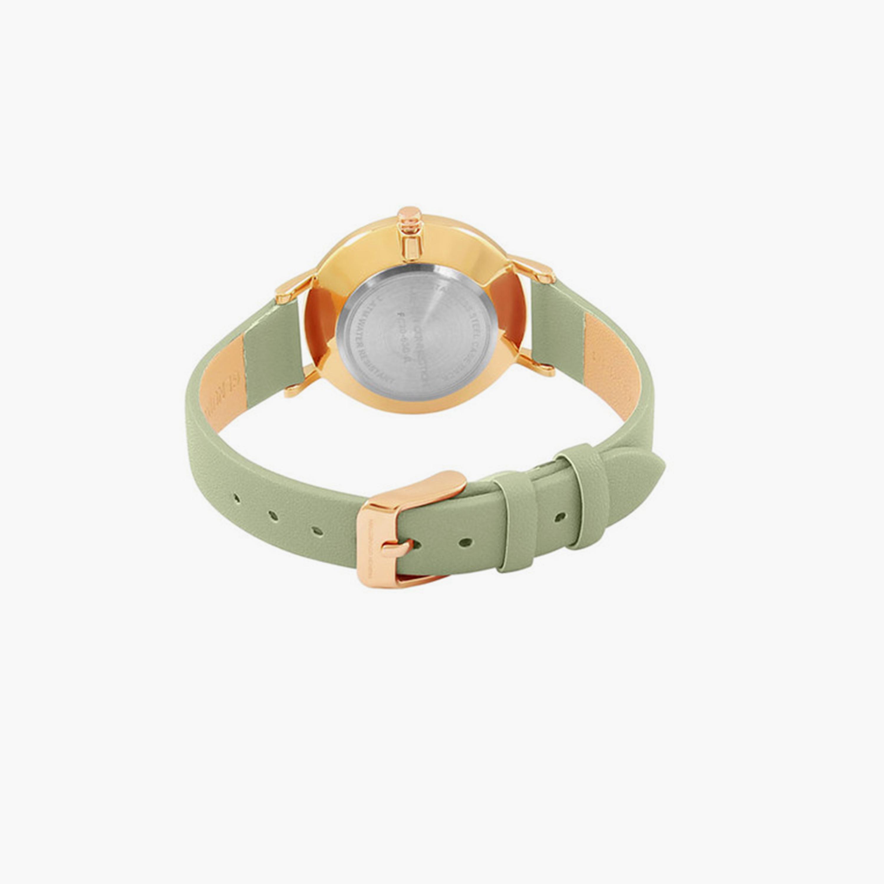 فرينش كونيكشن- ساعة تناظرية للنساء سوار جلدي  34مم لون أخضر | FC20-63C-R-women-watchesandjewellery-watches-image-4