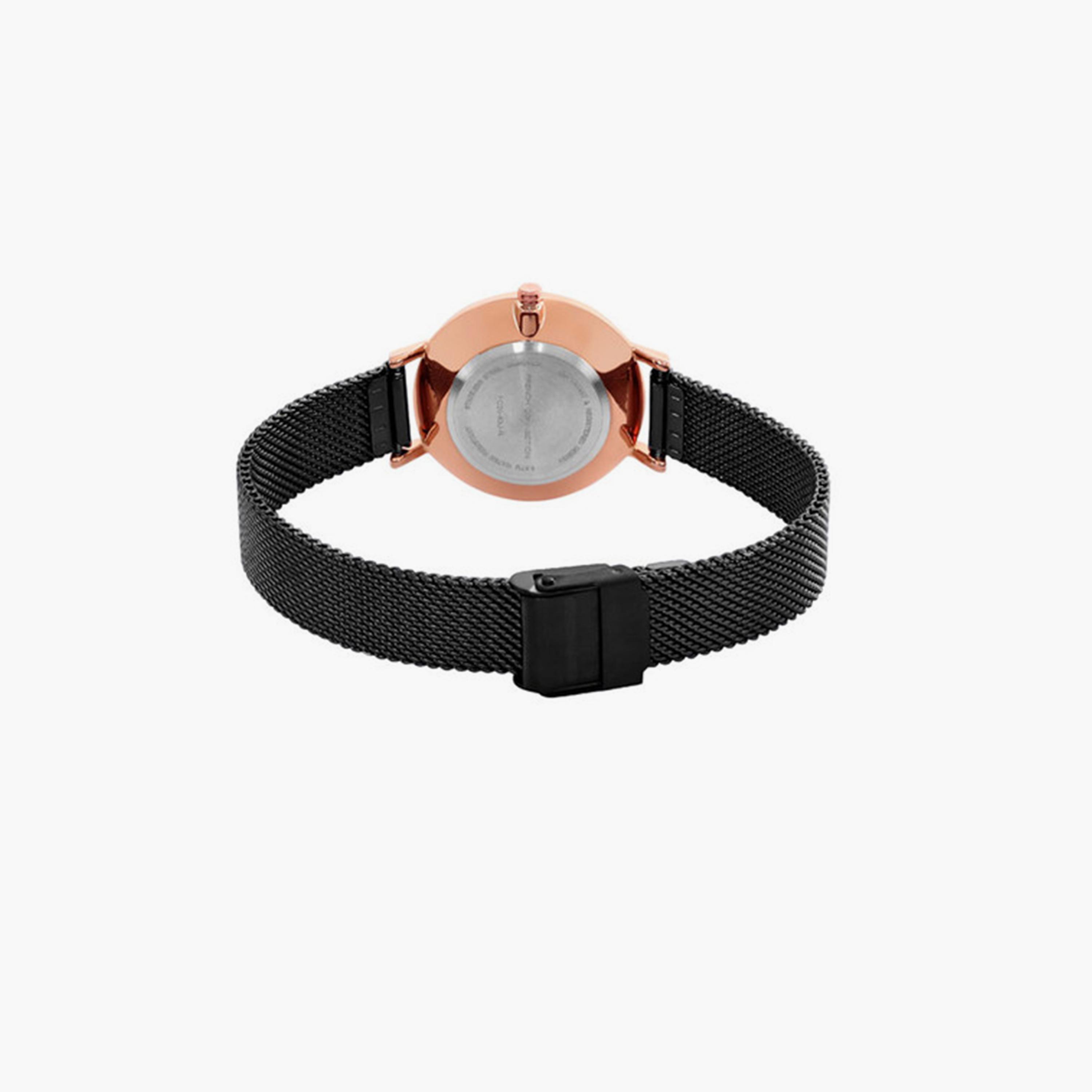 فرينش كونيكشن- ساعة تناظرية للنساء سوار ستانلس ستيل  33مم لون أسود | FC20-63J-R-women-watchesandjewellery-watches-image-4