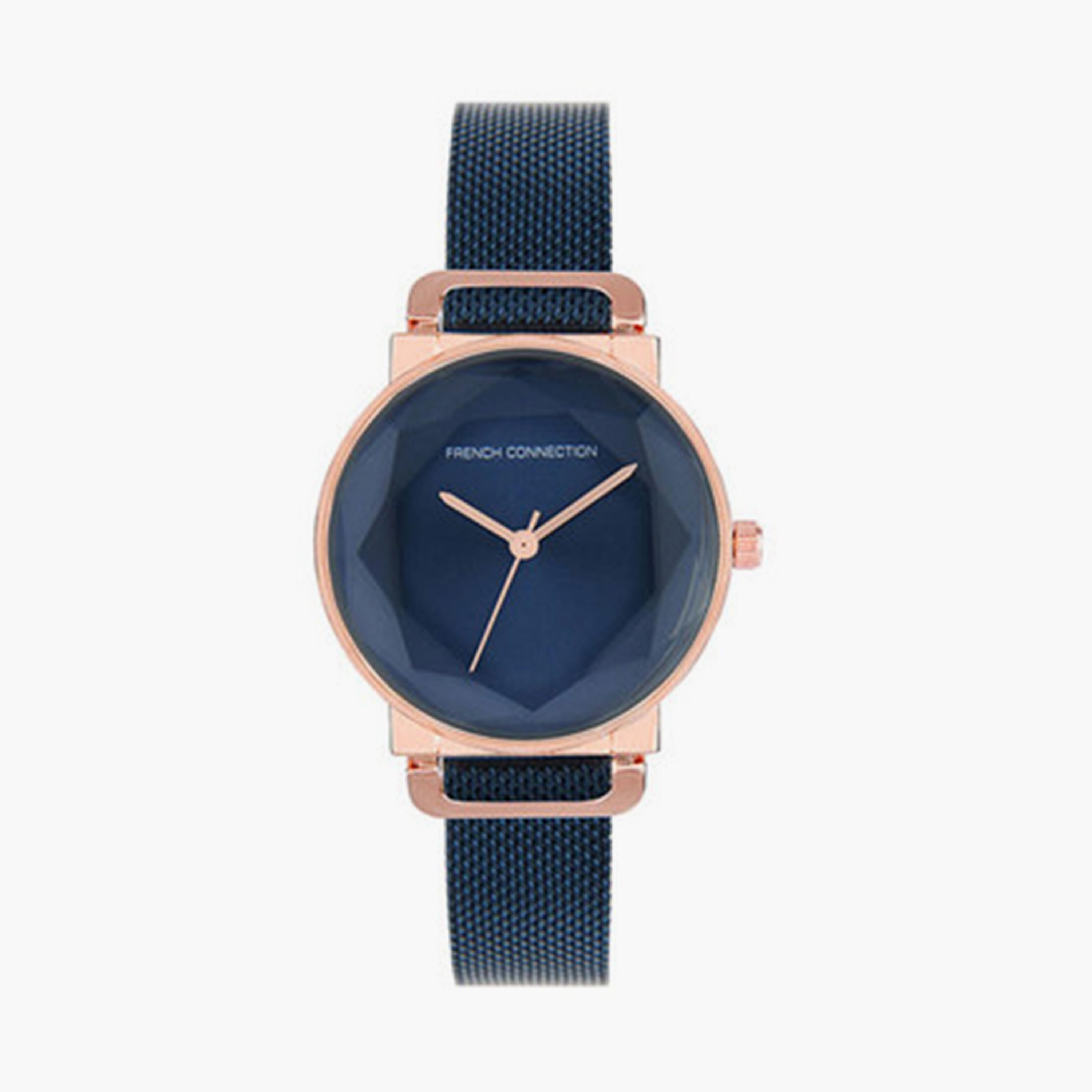 فرينش كونيكشن- ساعة تناظرية للرجال سوار ستانلس ستيل  34مم لون أزرق | FCL0008E-R-men-watchesandjewellery-watches-image-1