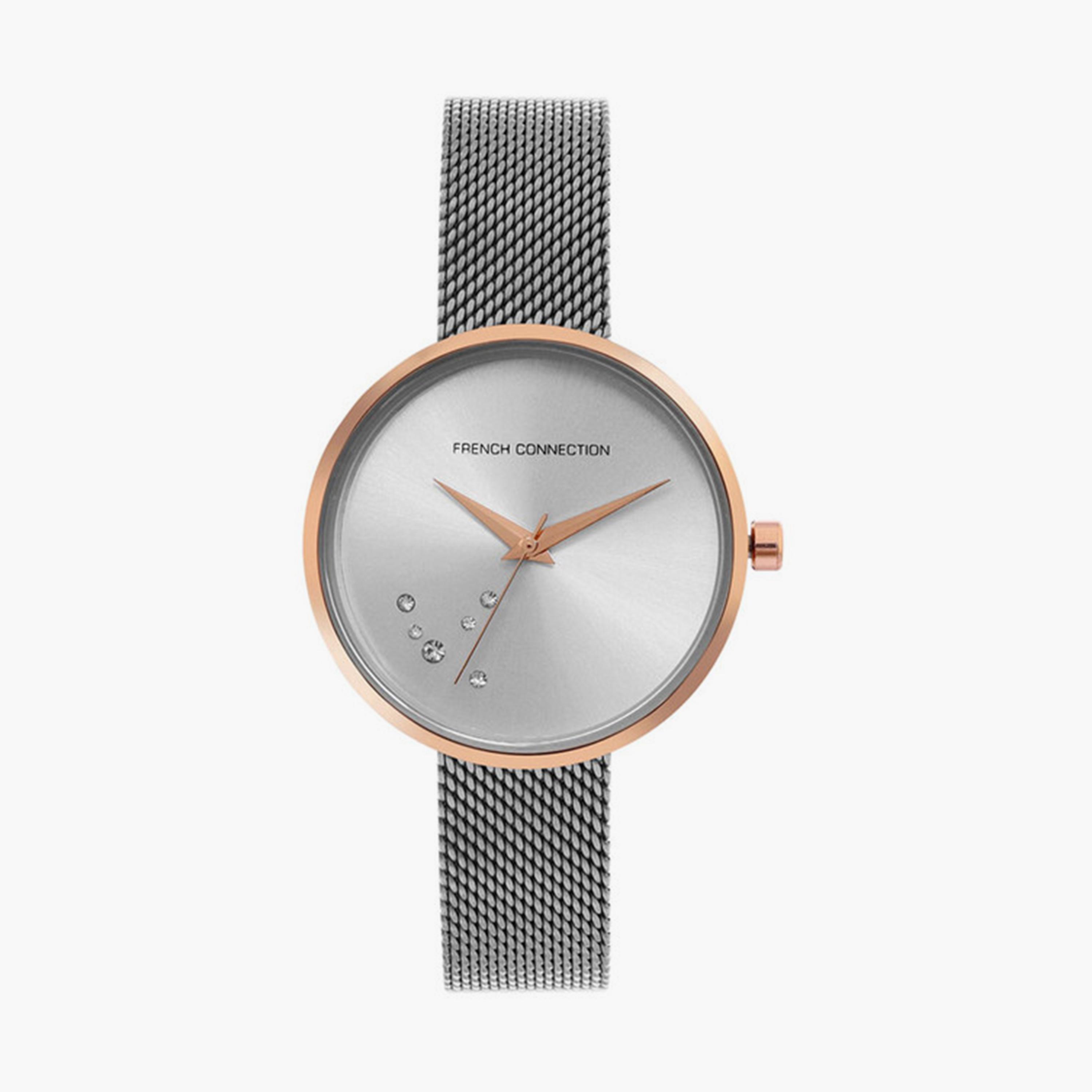 فرينش كونيكشن- ساعة تناظرية للنساء سوار ستانلس ستيل  31مم لون فضي | FCL23-E-women-watchesandjewellery-watches-image-1