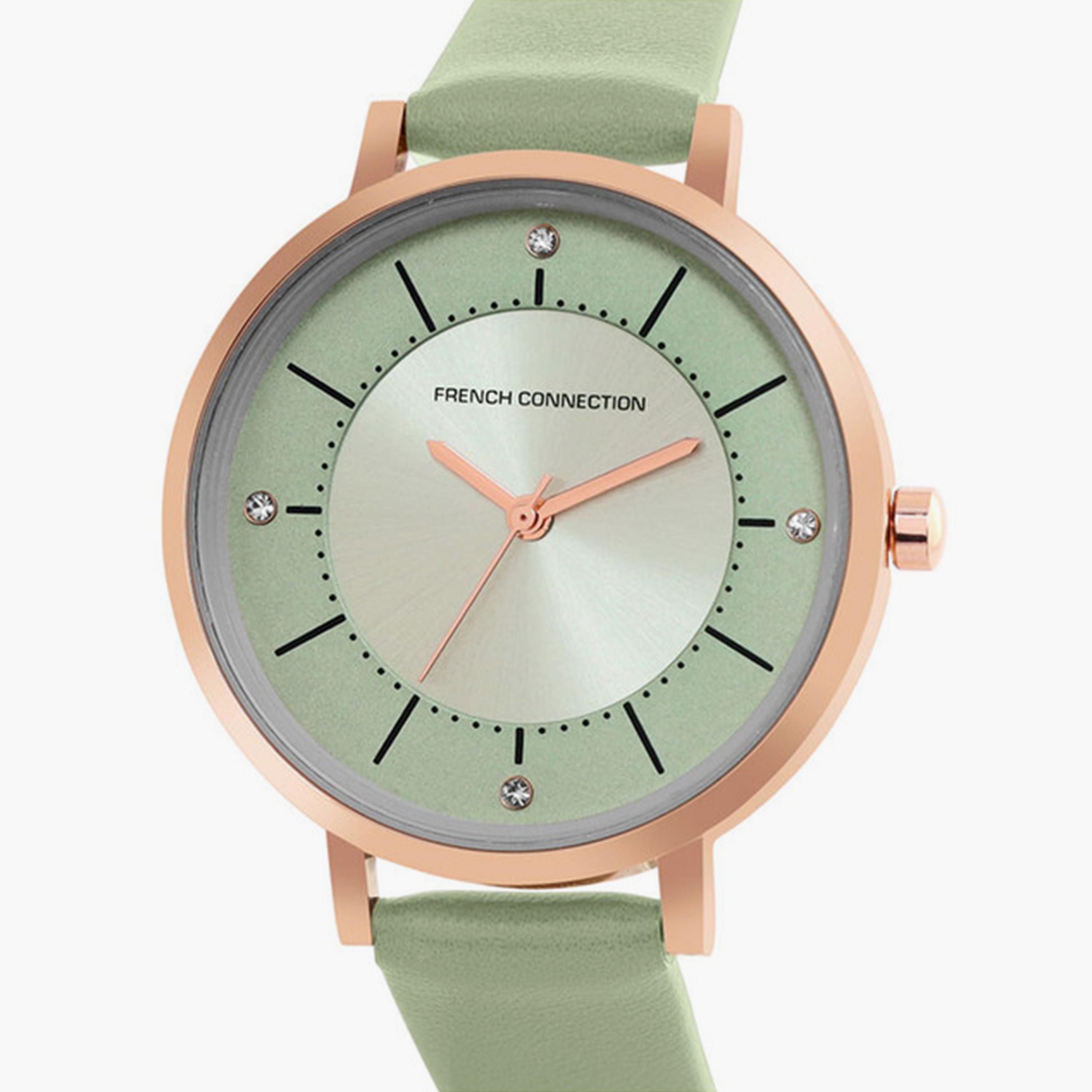 French Connection Women's 34MM Green Analog Leather Strap Watch | FCN00010B-women-watchesandjewellery-watches-image-2