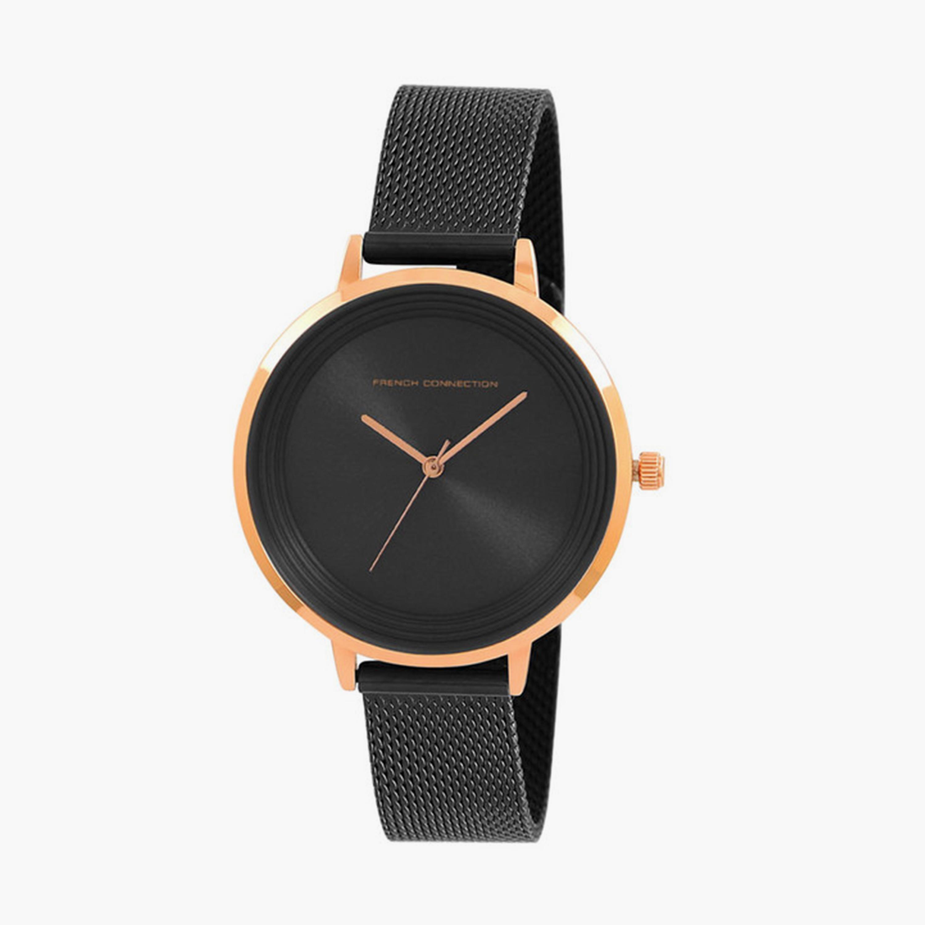 فرينش كونيكشن- ساعة تناظرية للنساء سوار ستانلس ستيل  36.5مم لون أسود | FCN0001D-women-watchesandjewellery-watches-image-2
