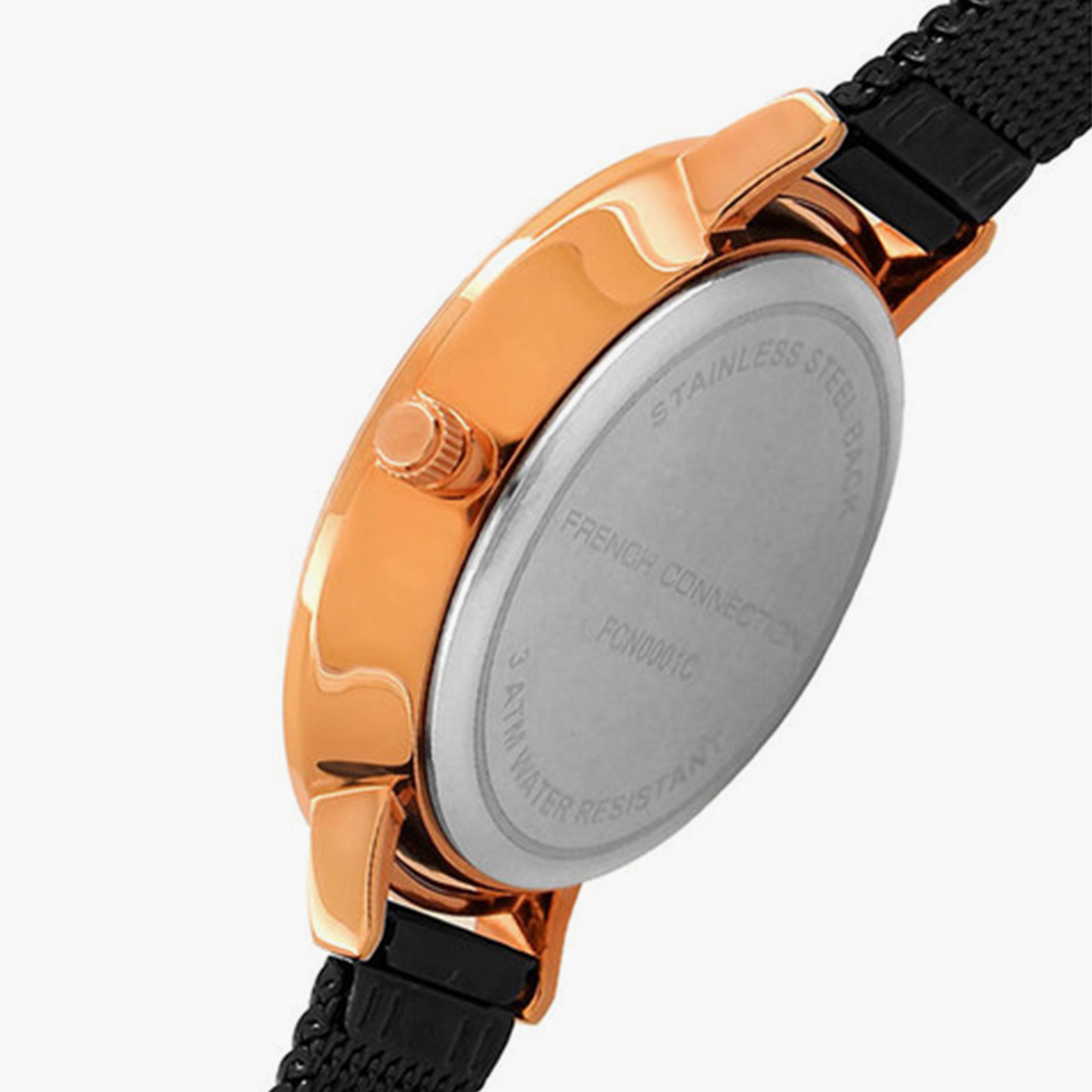 فرينش كونيكشن- ساعة تناظرية للنساء سوار ستانلس ستيل  36.5مم لون أسود | FCN0001D-women-watchesandjewellery-watches-image-3