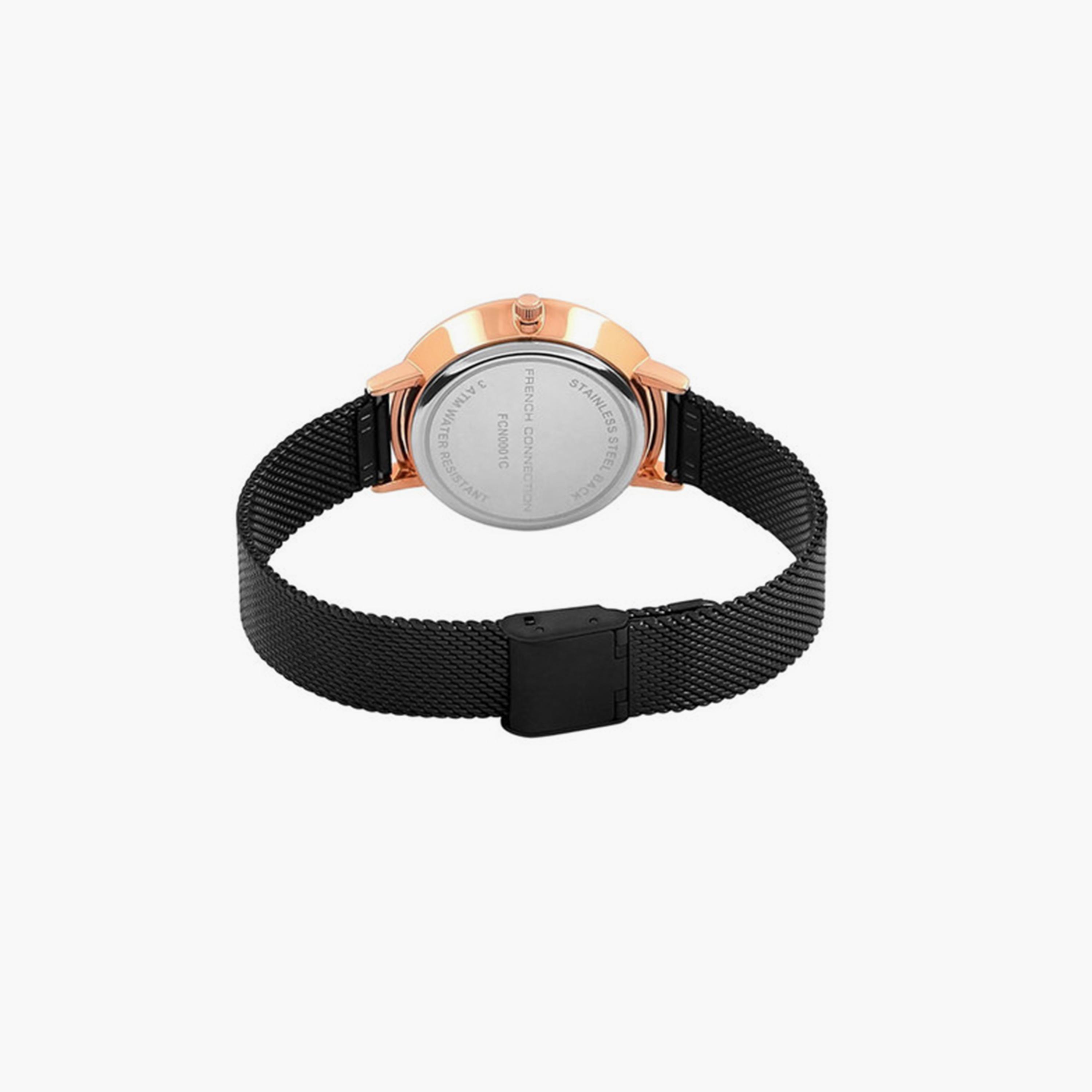 فرينش كونيكشن- ساعة تناظرية للنساء سوار ستانلس ستيل  36.5مم لون أسود | FCN0001D-women-watchesandjewellery-watches-image-4