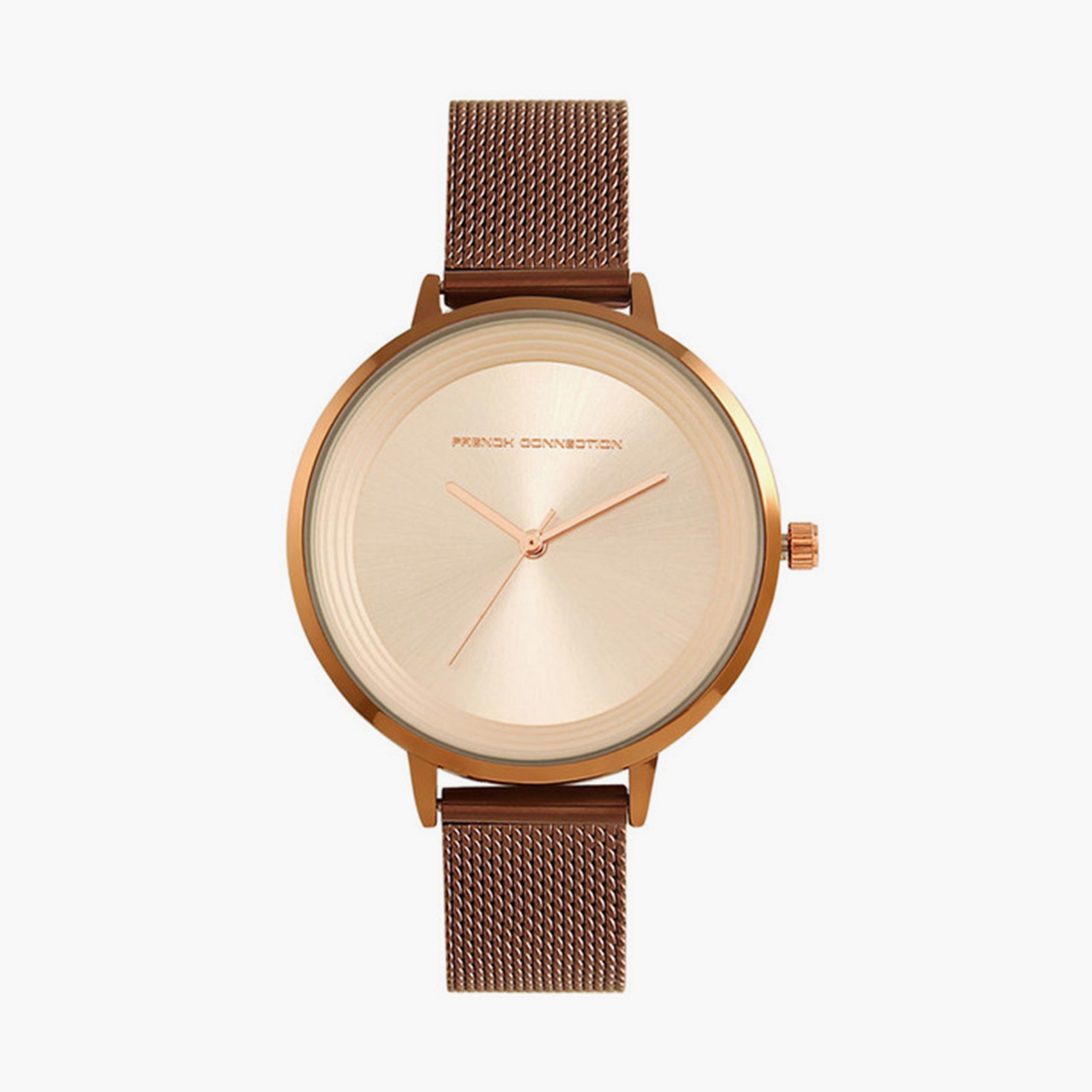 فرينش كونيكشن- ساعة تناظرية للنساء سوار جلدي  36.5مم لون بني | FCN0001H-women-watchesandjewellery-watches-image-1
