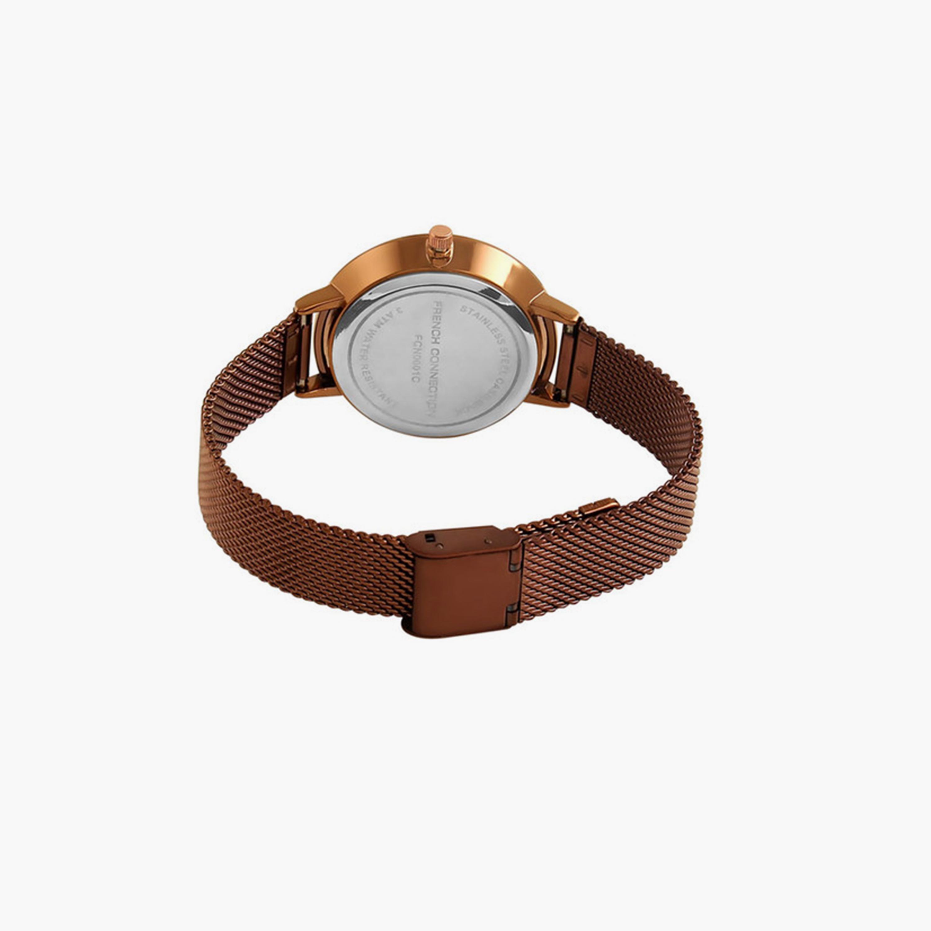 فرينش كونيكشن- ساعة تناظرية للنساء سوار جلدي  36.5مم لون بني | FCN0001H-women-watchesandjewellery-watches-image-4