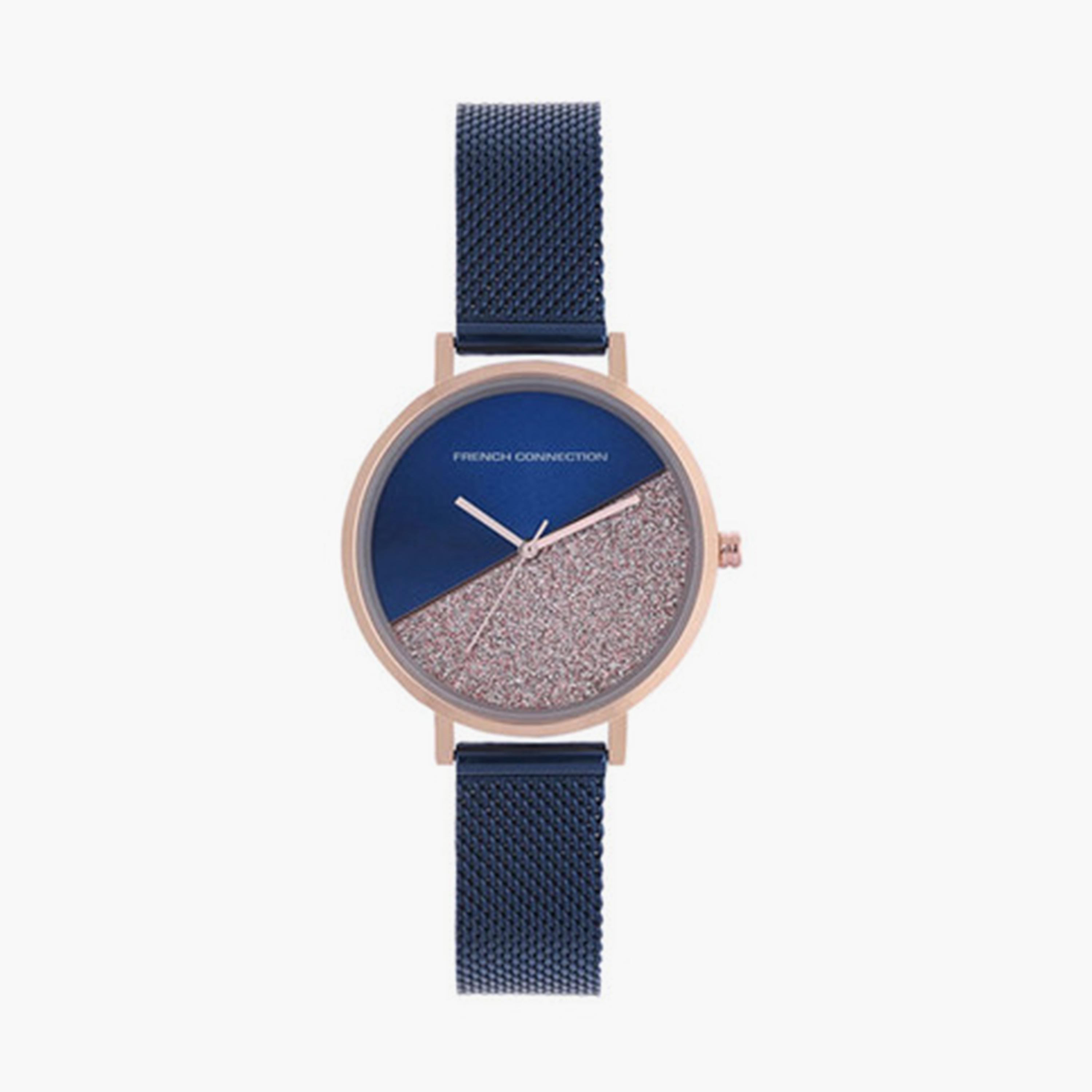 فرينش كونيكشن- ساعة تناظرية للنساء سوار جلدي  35مم لون أزرق | FCN0008N-R-women-watchesandjewellery-watches-image-1