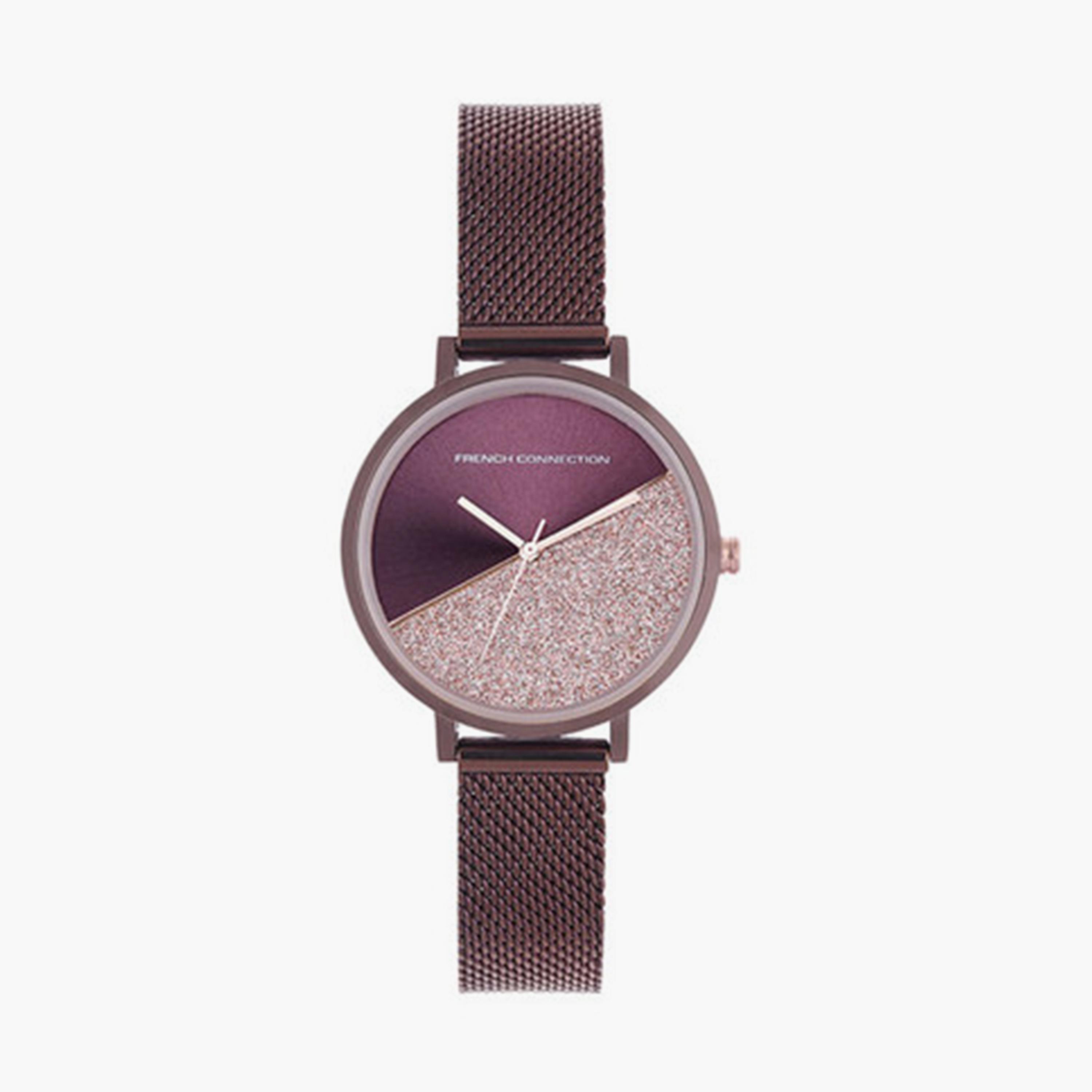 French Connection Women's 35MM Brown Analog Leather Strap Watch | FCN0008O-R-women-watchesandjewellery-watches-image-1
