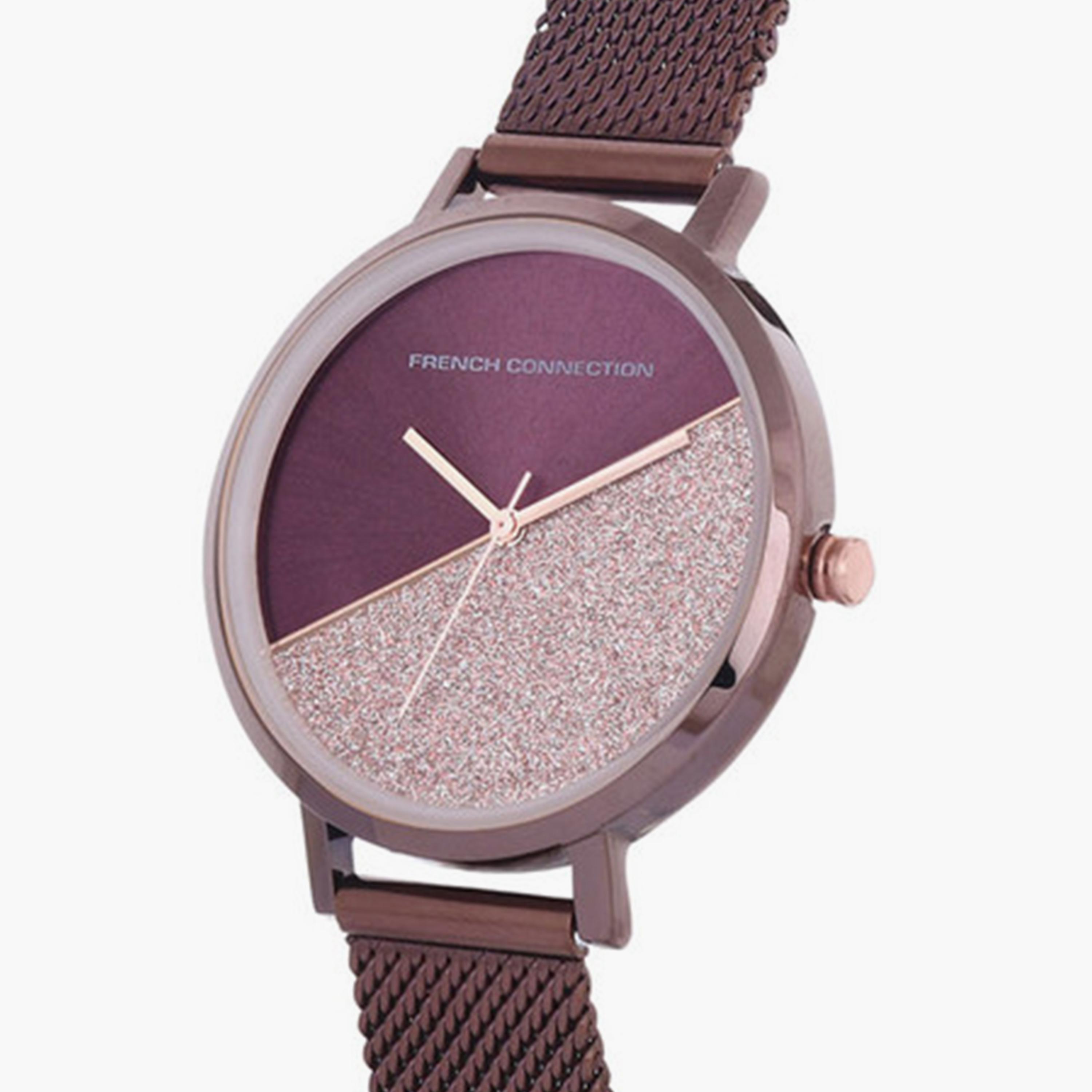 French Connection Women's 35MM Brown Analog Leather Strap Watch | FCN0008O-R-women-watchesandjewellery-watches-image-2