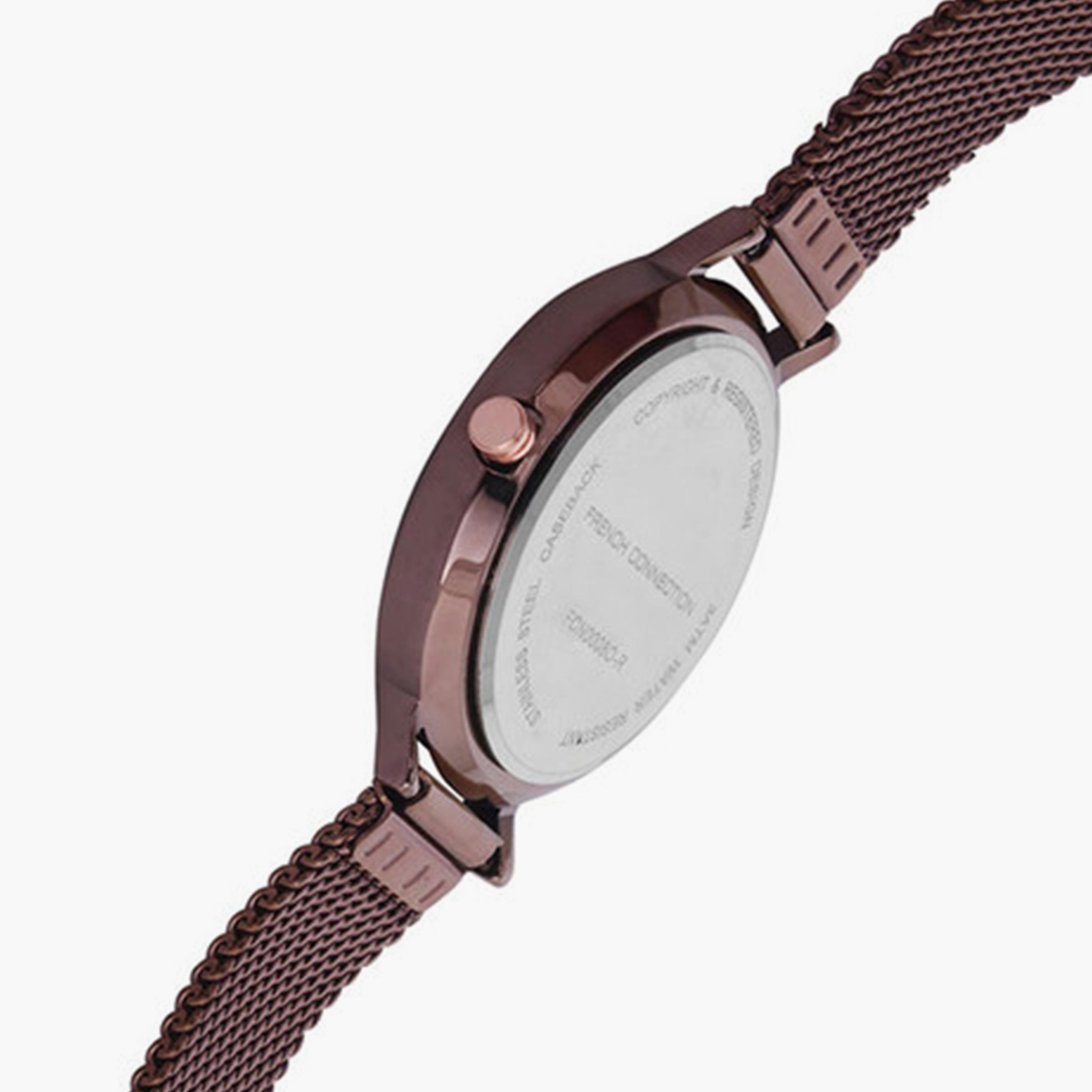 French Connection Women's 35MM Brown Analog Leather Strap Watch | FCN0008O-R-women-watchesandjewellery-watches-image-3