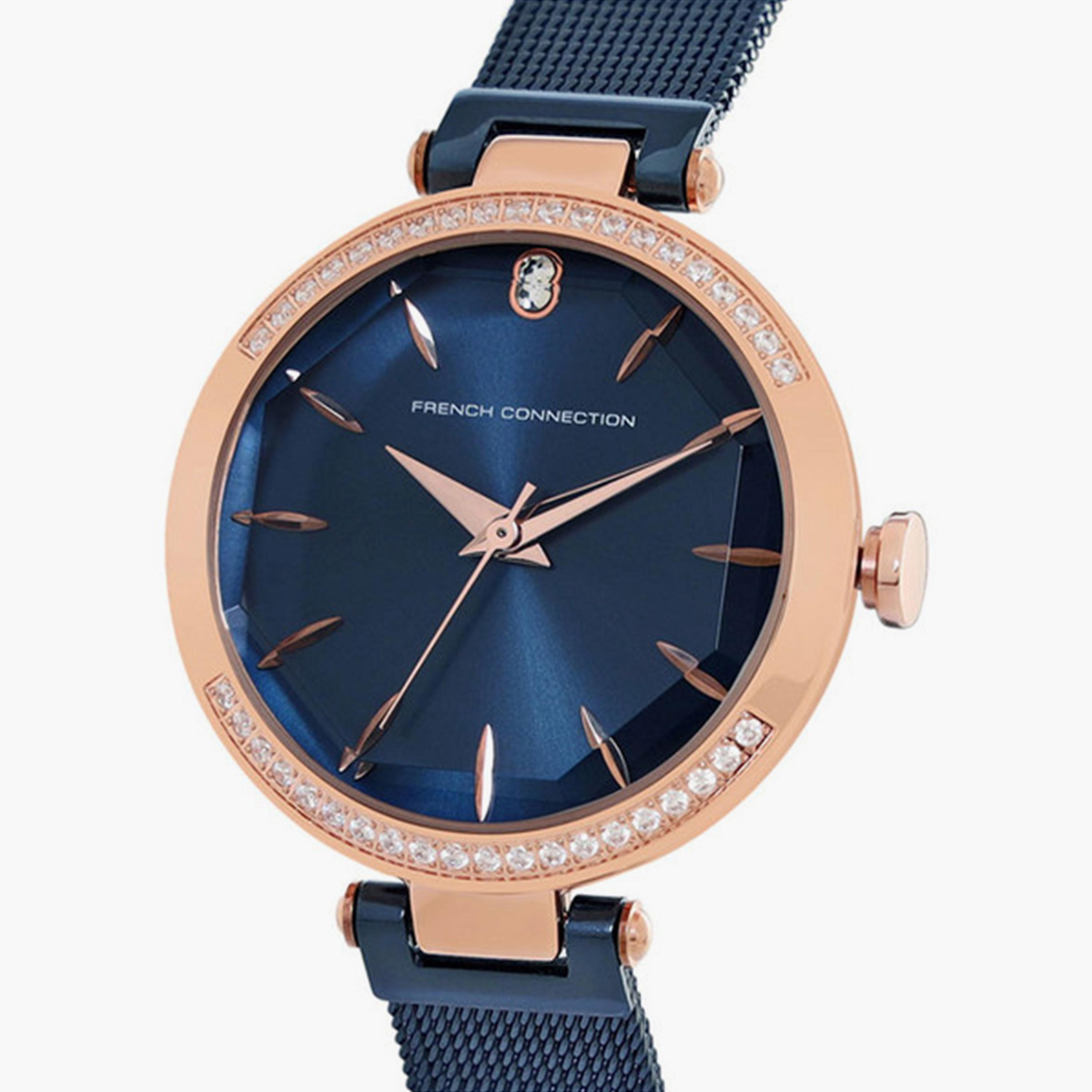 فرينش كونيكشن- ساعة تناظرية للنساء سوار ستانلس ستيل  32مم لون أزرق | FCP21URGM-women-watchesandjewellery-watches-image-2