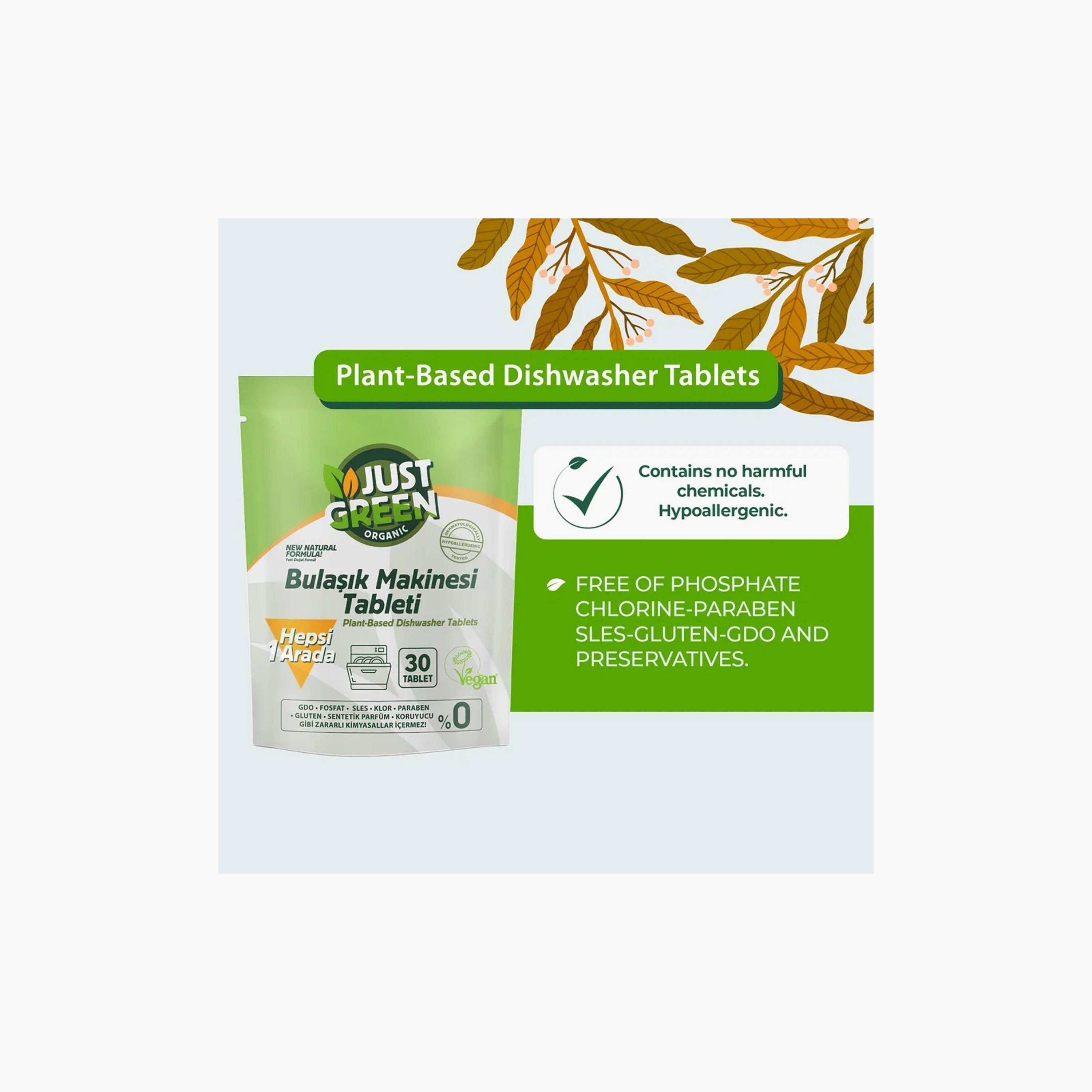 Just Green 30-Piece Organic Dishwasher Tablets - 480g-baby-feeding-cleaningliquids-image-2