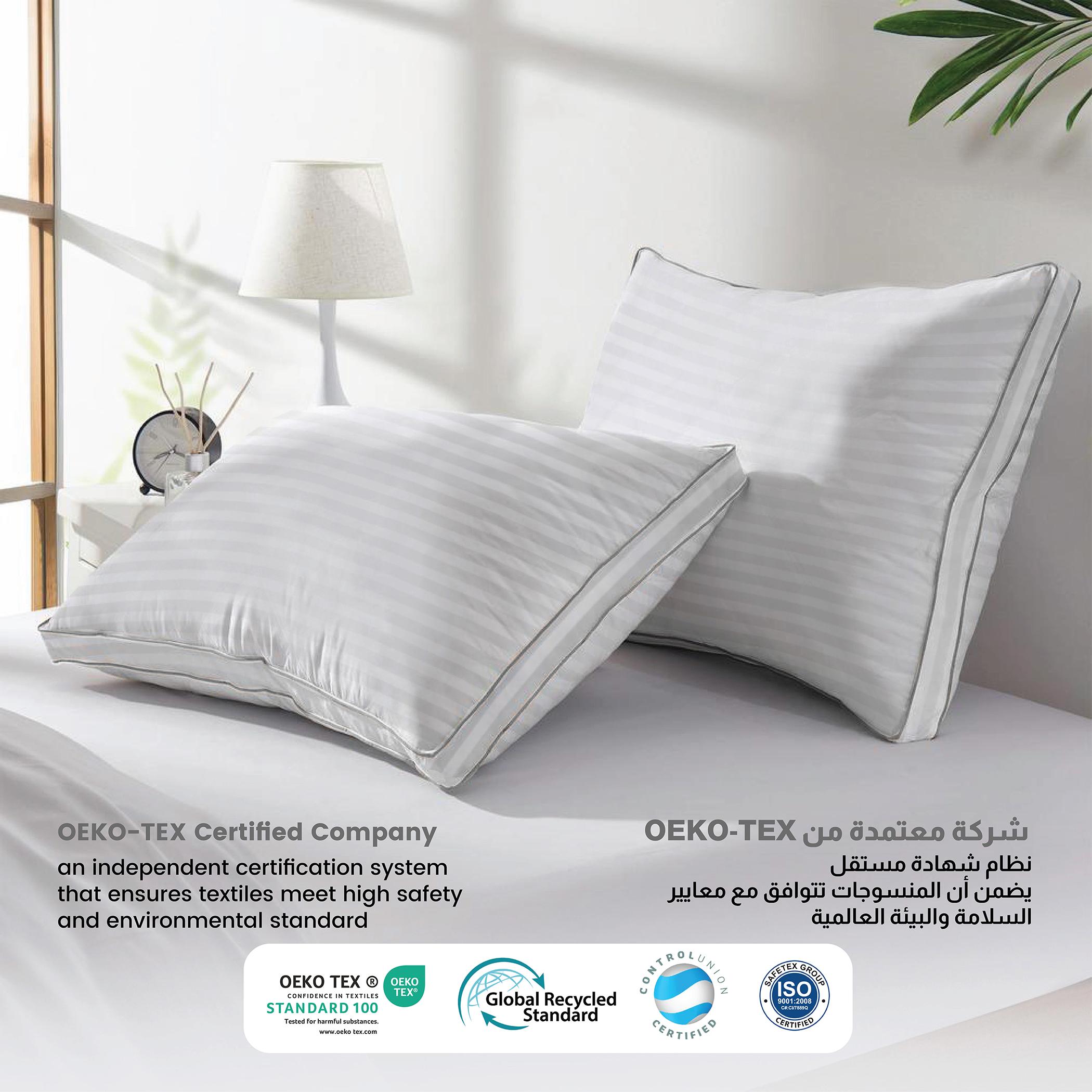 Ultima Gusset Stripe Pillow for Back, Stomach or Side Sleepers - 50x70 cm-hbxdecorandfurnishings-bedding-duvetsandpillows-image-4