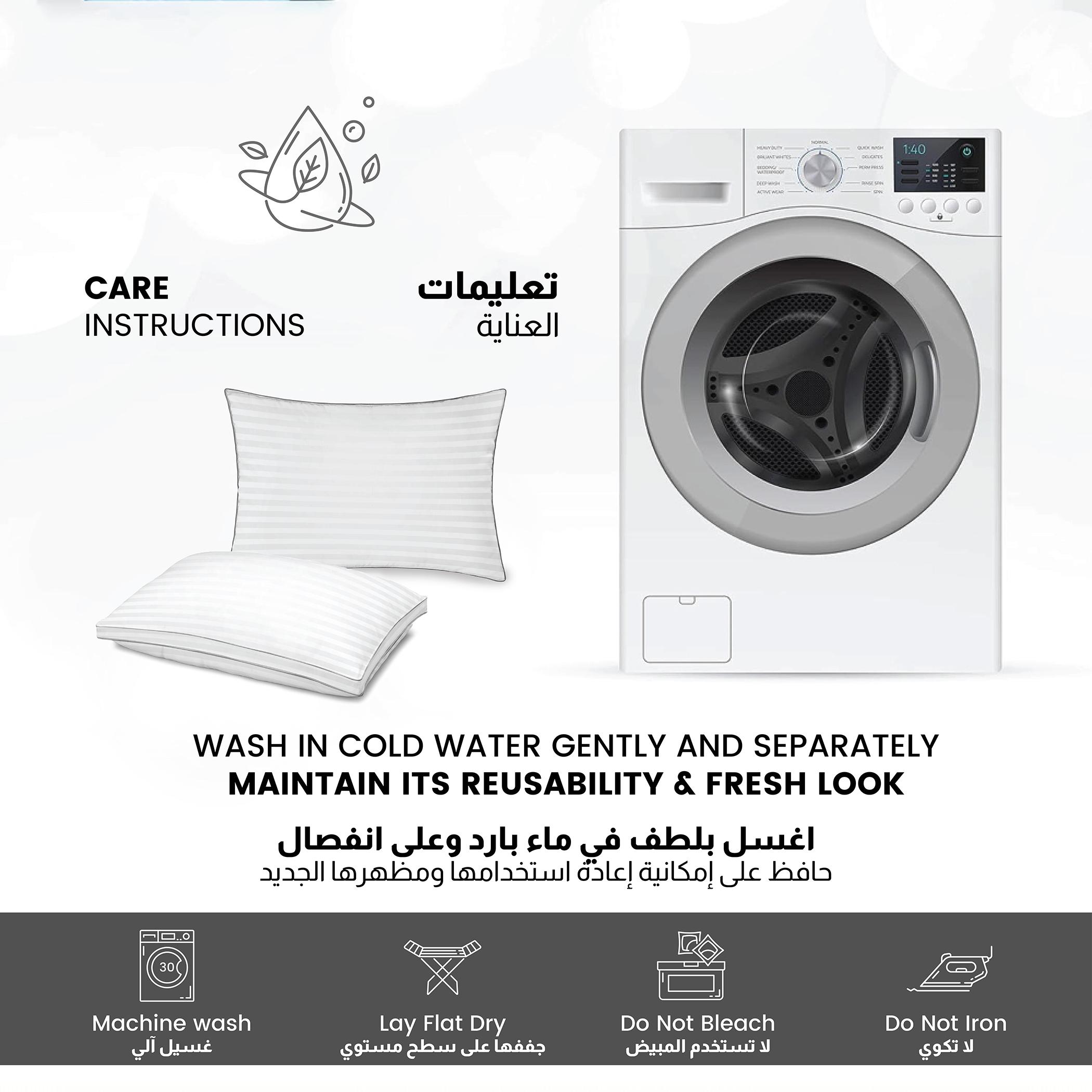 طقم وسادة مقلمة لوضعيات النوم على الظهر والبطن والجانب قطعتين من ألتيما-hbxdecorandfurnishings-bedding-duvetsandpillows-image-6