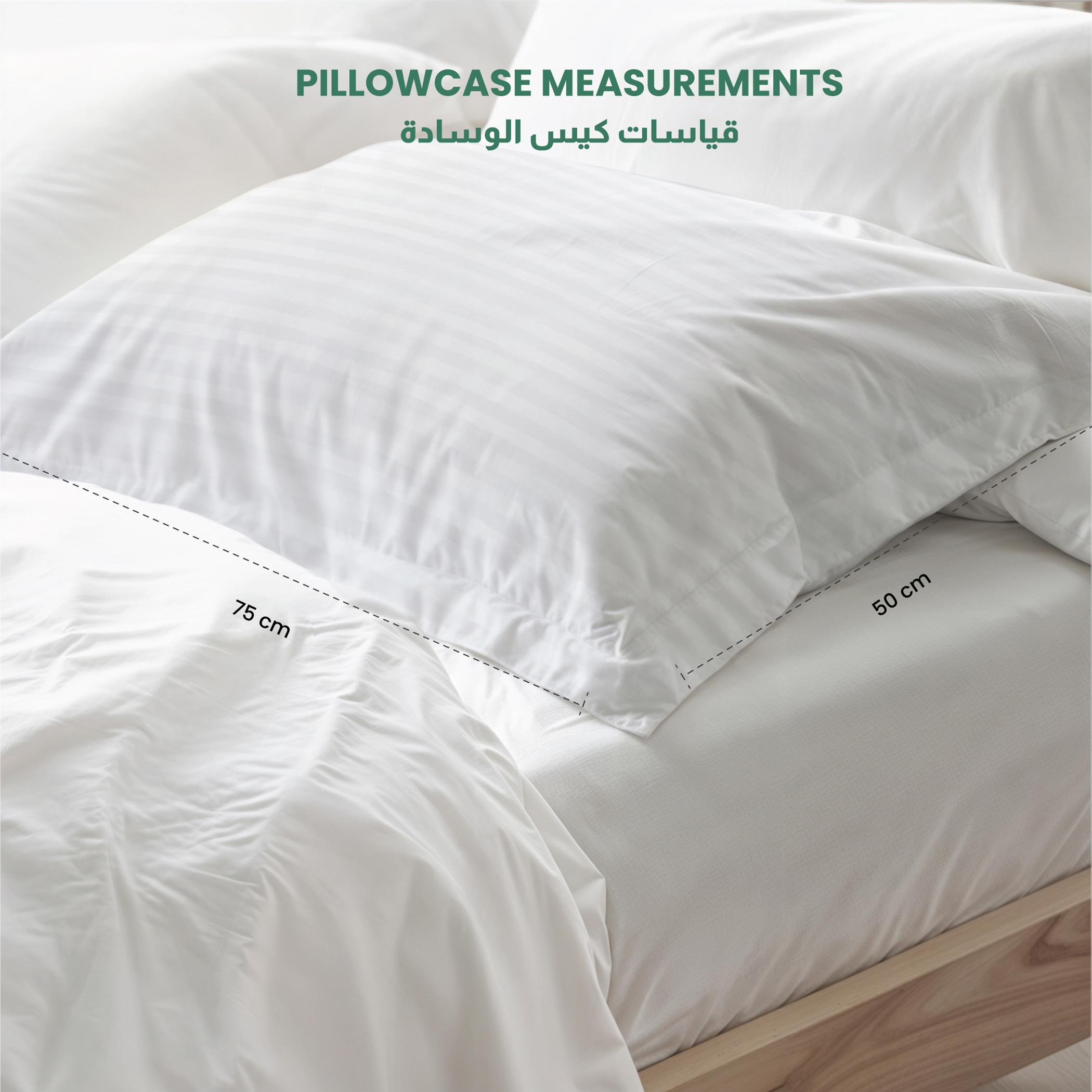 Ultima 2-Piece Pure Combed Cotton Striped Standard Pillowcase Set - 50x75+5 cm-hbxhomeware-bedding-pillowcases-image-2