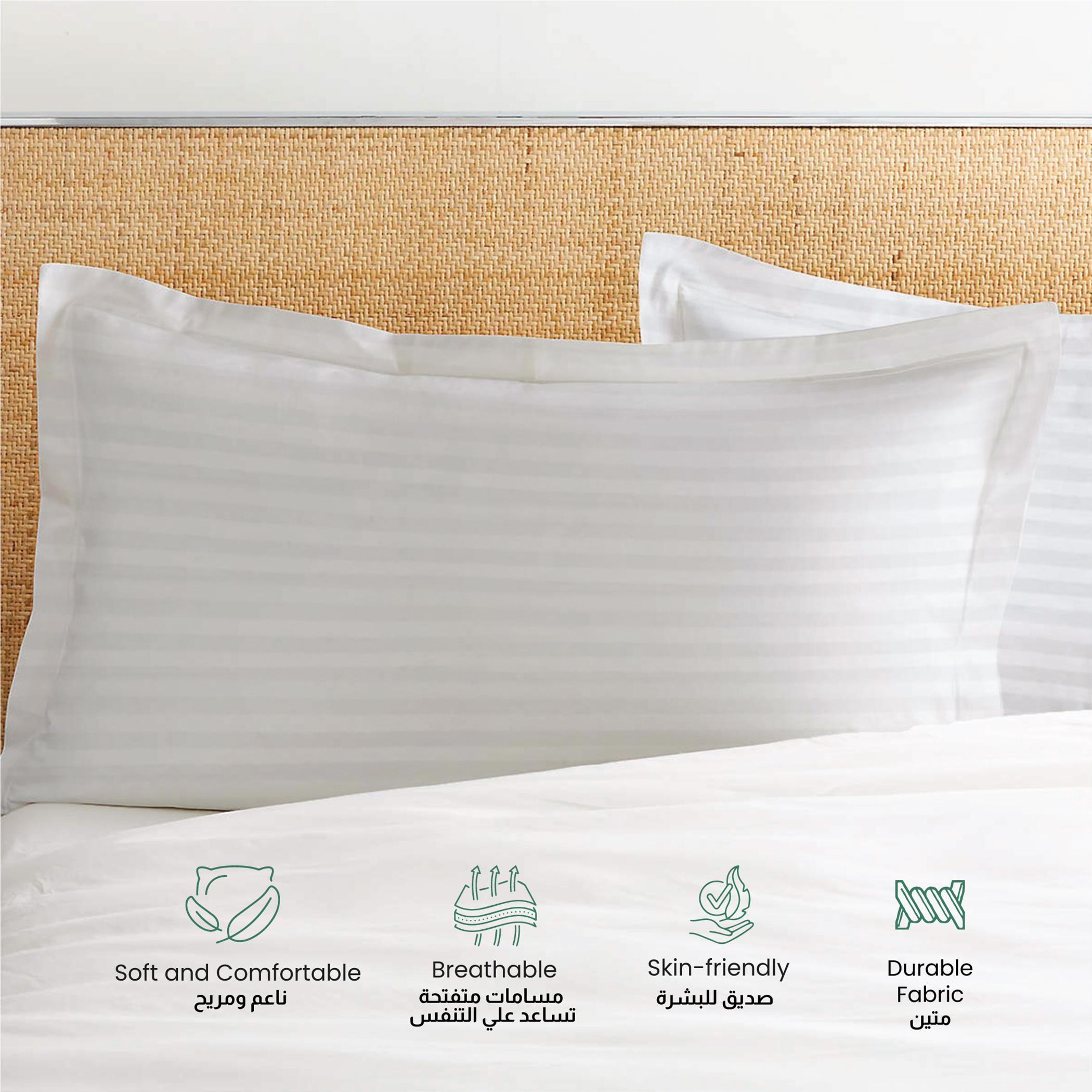 Ultima 2-Piece Pure Combed Cotton Striped Standard Pillowcase Set - 50x75+5 cm-hbxhomeware-bedding-pillowcases-image-3