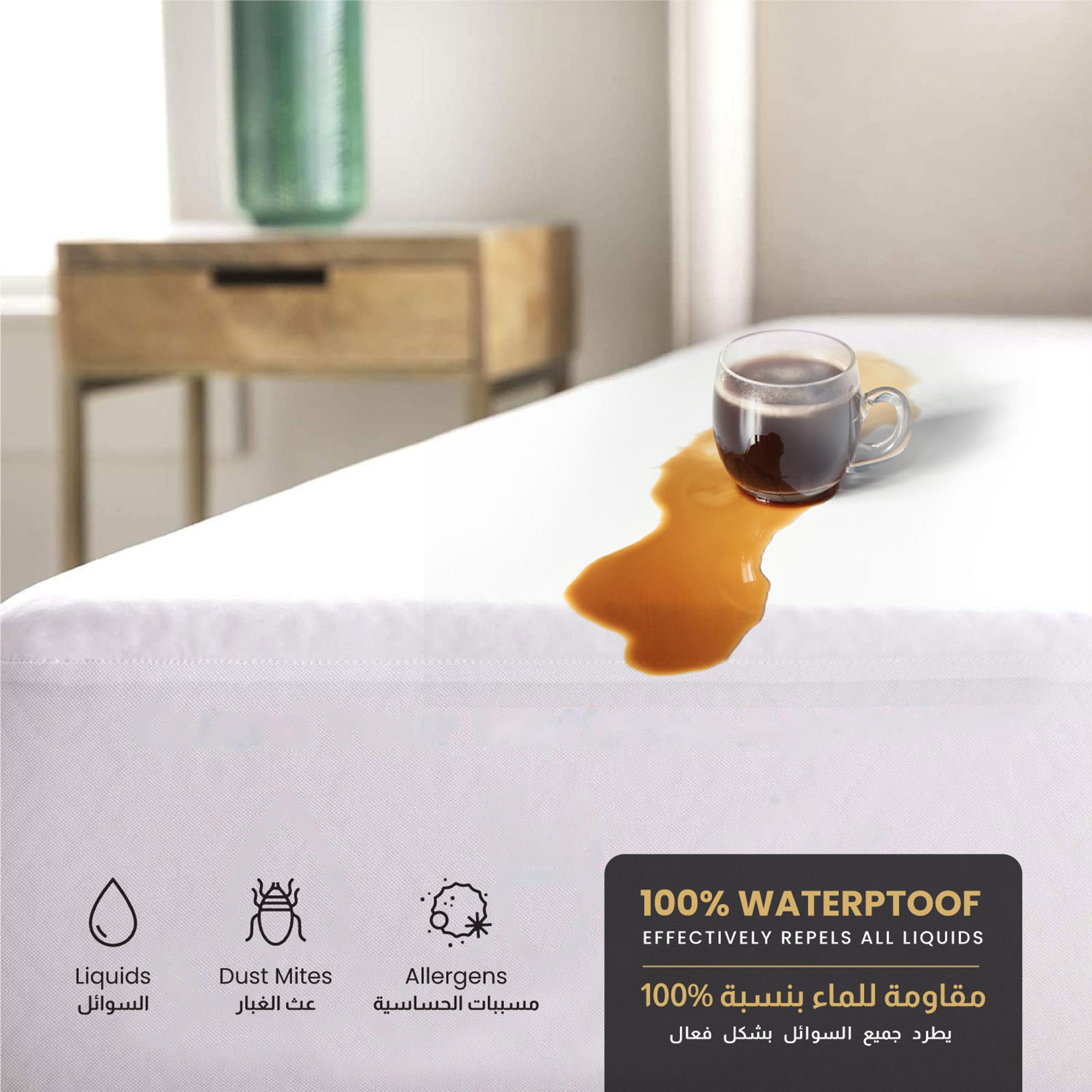 Ultima Hypoallergenic Laminated Poly Knitted Waterproof Twin Mattress Protector - 120x200+35 cm-hbxbedroom-bedding-protectorsandtoppers-image-2