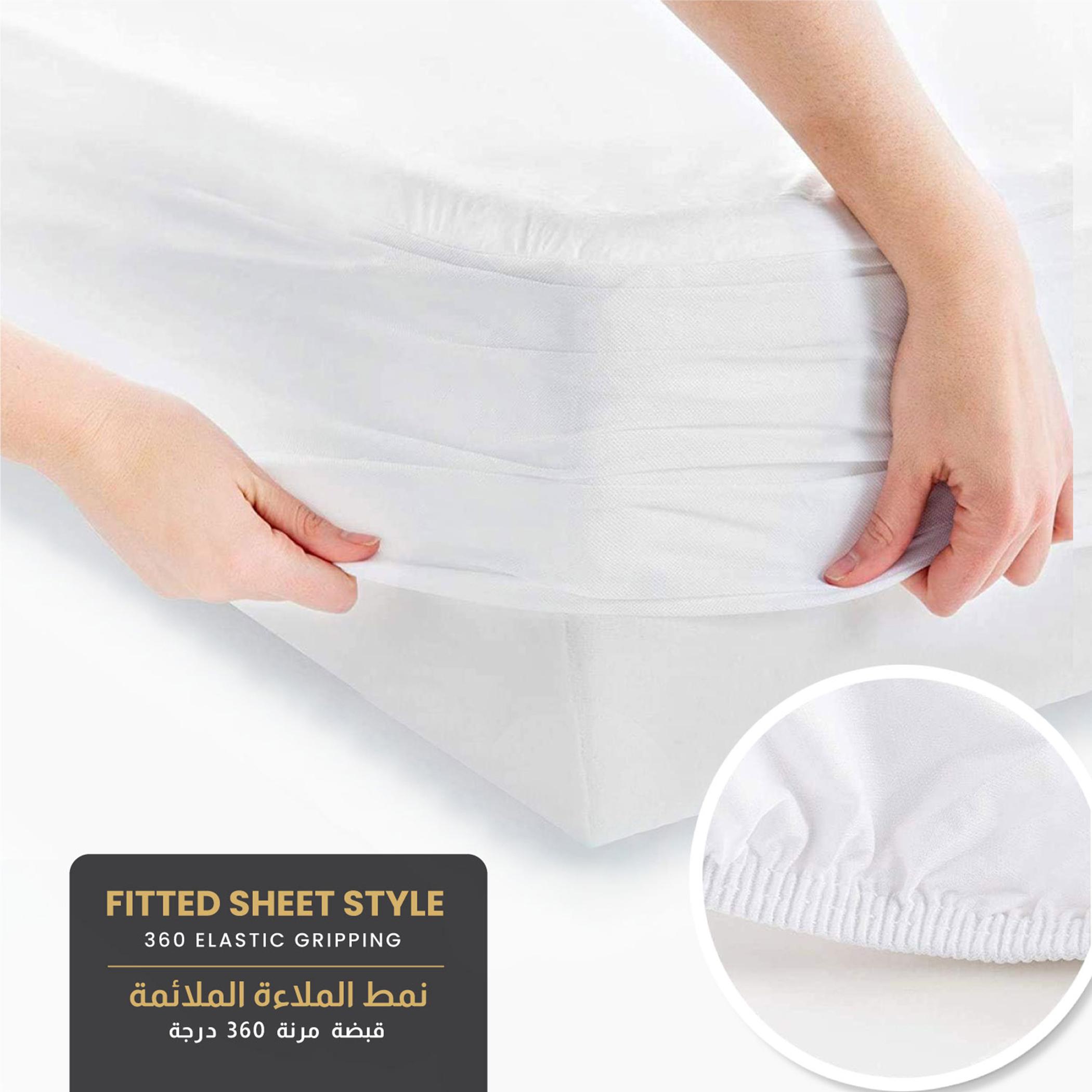 Ultima Hypoallergenic Laminated Poly Knitted Waterproof Twin Mattress Protector - 120x200+35 cm-hbxbedroom-bedding-protectorsandtoppers-image-3