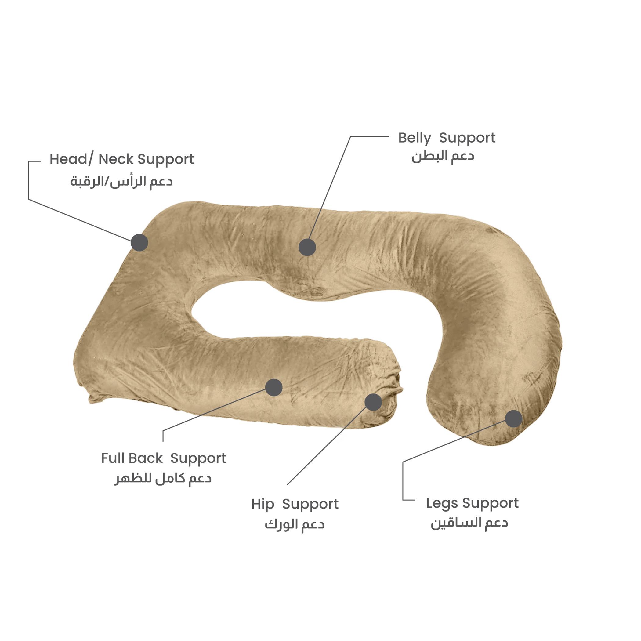 Ultima 240gsm Velvet G Shape Pregnancy Pillow - 70x140 cm-hbxdecorandfurnishings-bedding-duvetsandpillows-image-5