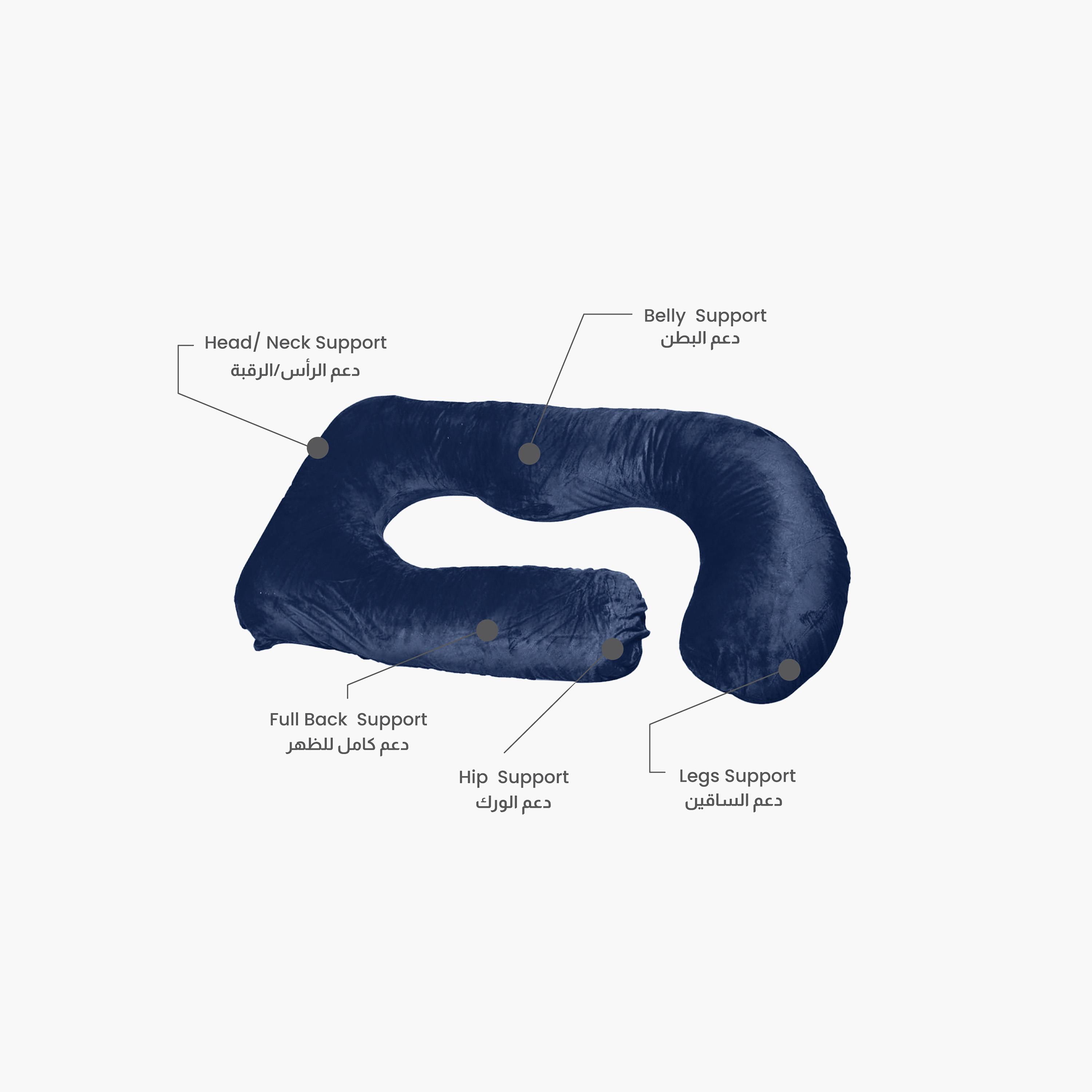 Ultima Velvet 240 GSM G-shape Pregnancy Pillow - 70x140 cm-hbxdecorandfurnishings-bedding-duvetsandpillows-image-5