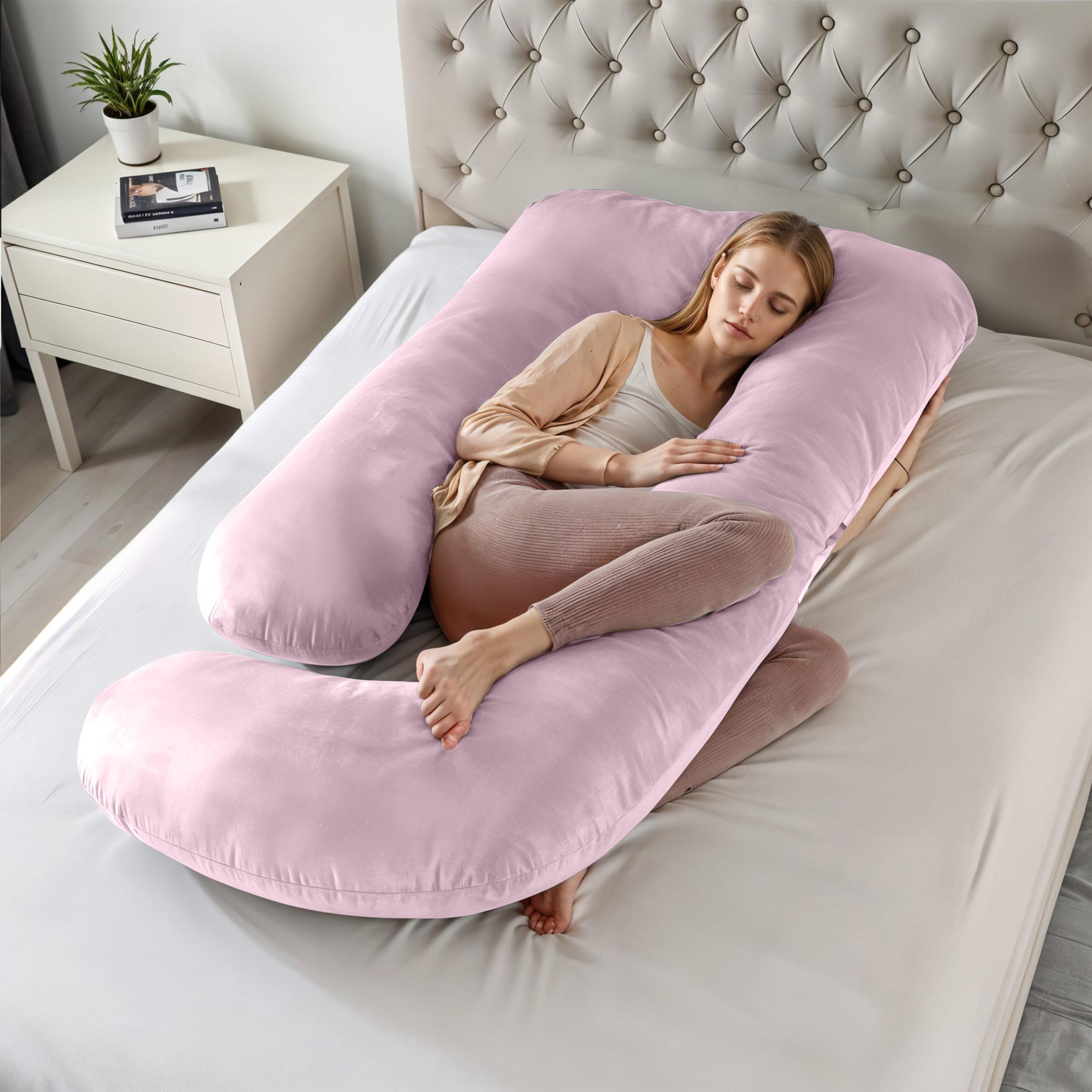 Ultima 240gsm Velvet G Shape Pregnancy Pillow - 70x140 cm-hbxdecorandfurnishings-bedding-duvetsandpillows-image-4