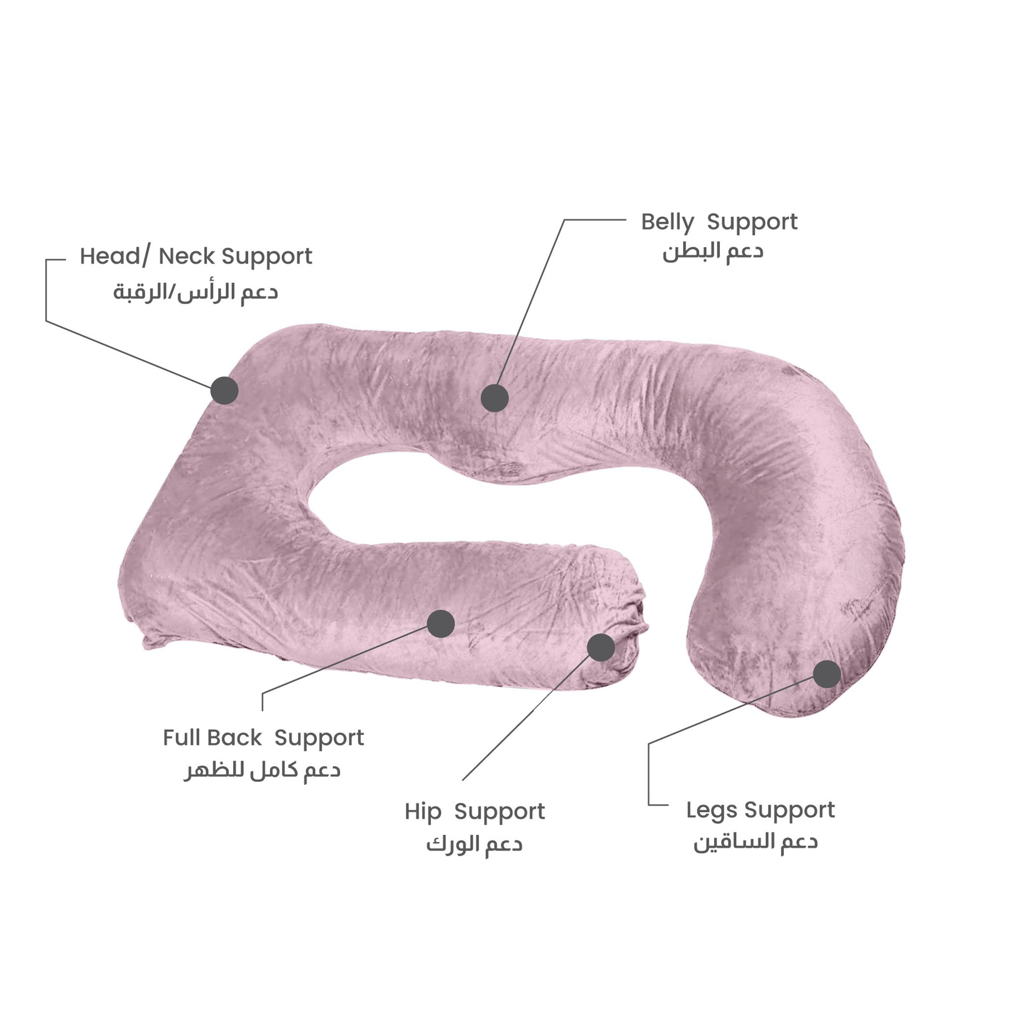 Ultima 240gsm Velvet G Shape Pregnancy Pillow - 70x140 cm-hbxdecorandfurnishings-bedding-duvetsandpillows-image-5