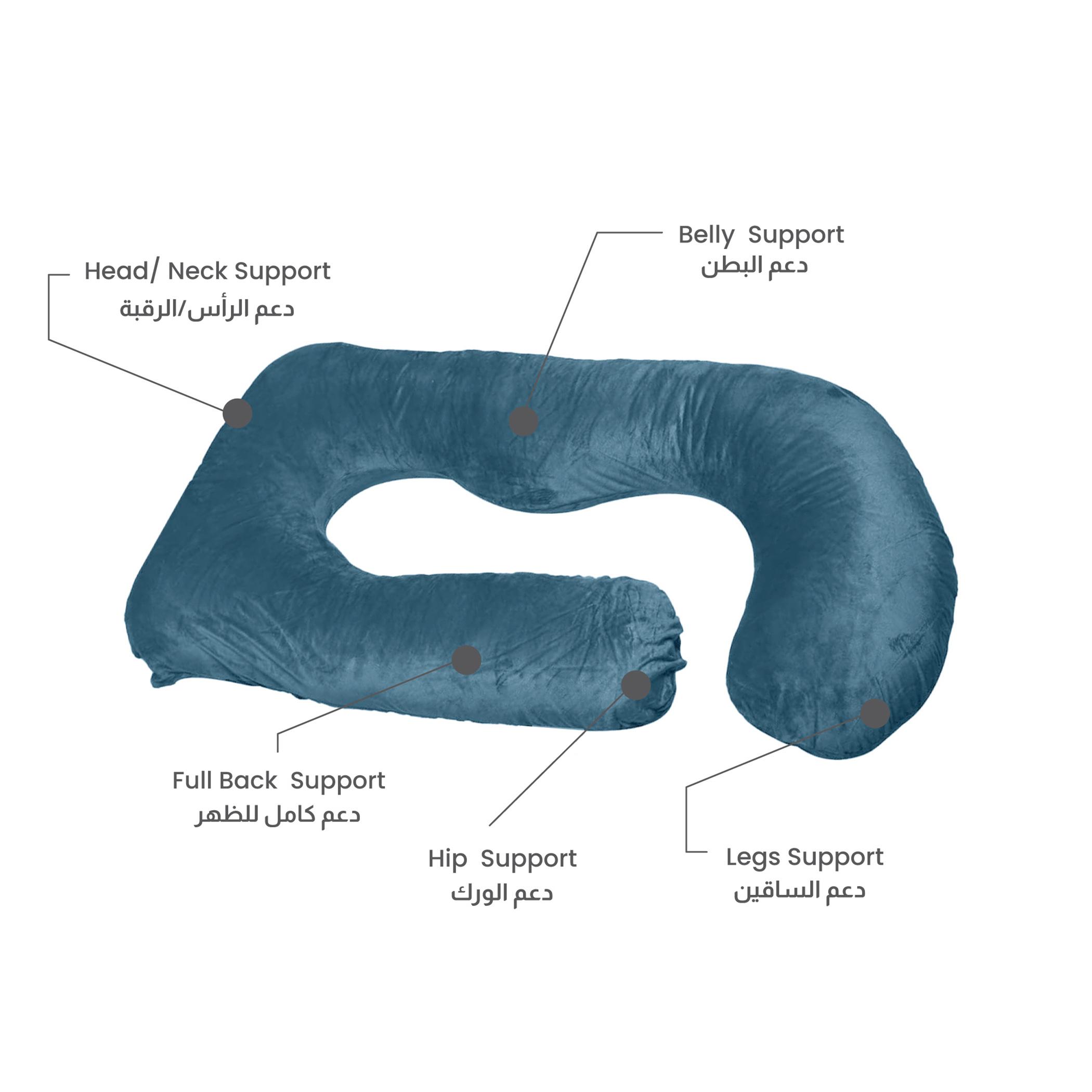 Ultima Velvet 240 GSM G-Shape Pregnancy Pillow - 70x140 cm-hbxdecorandfurnishings-bedding-duvetsandpillows-image-5