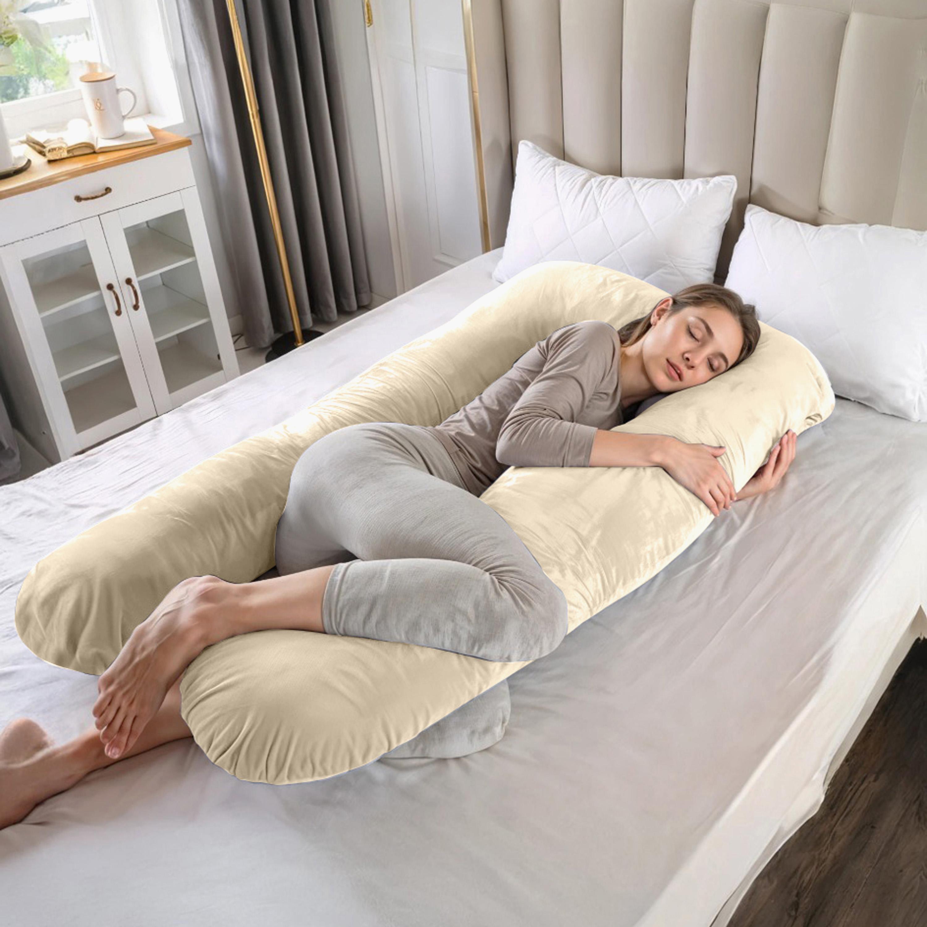 Ultima Velvet 240 GSM U-shape Pregnancy Pillow - 70x140 cm-hbxdecorandfurnishings-bedding-duvetsandpillows-image-4