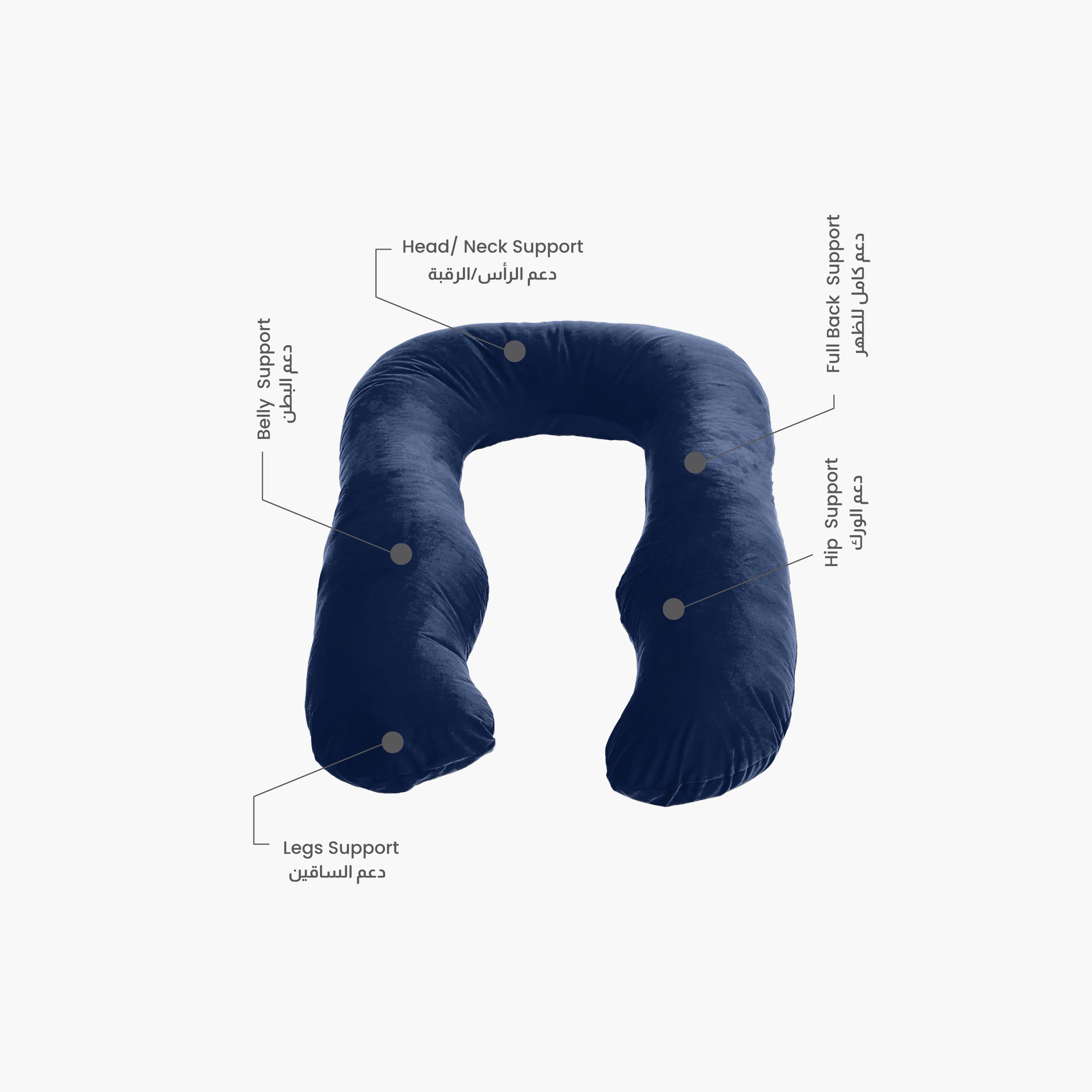 Ultima Velvet 240 GSM U-shape Pregnancy Pillow - 70x140 cm-hbxdecorandfurnishings-bedding-duvetsandpillows-image-5