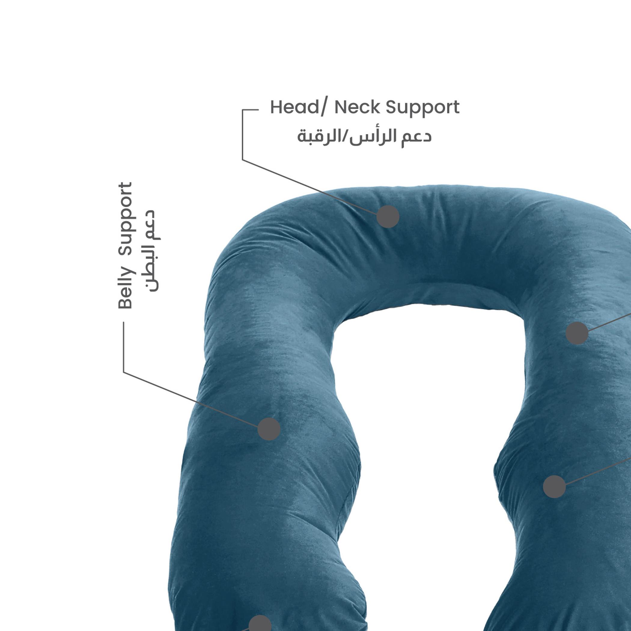 Ultima 240gsm Velvet U Shape Pregnancy Pillow - 70x140 cm-hbxdecorandfurnishings-bedding-duvetsandpillows-image-5