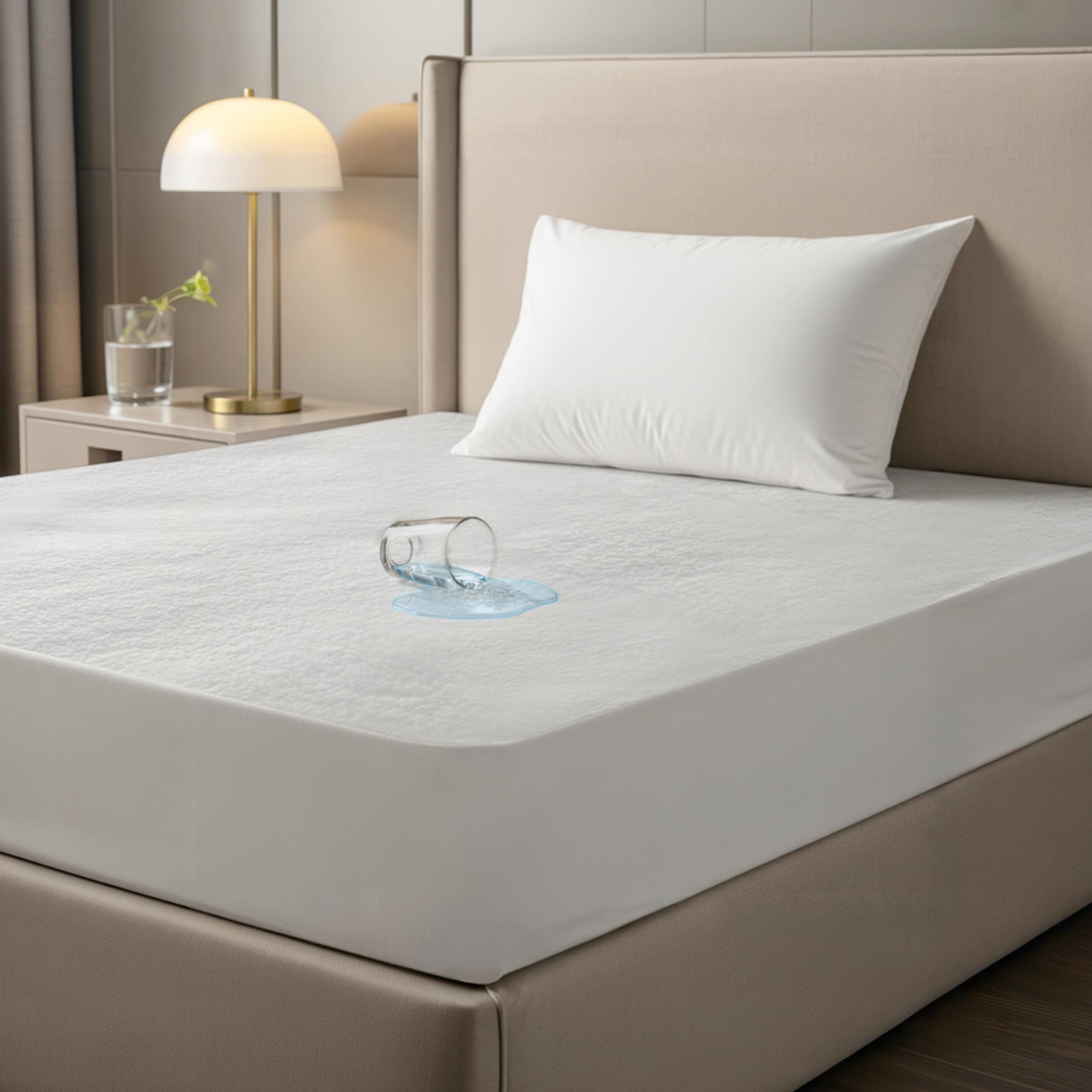 واقي مرتبة كينج قطن تيري عالي الجودة مقاوم للماء بجيب عميق من ألتيما -  180x200 سم-hbxbedroom-bedding-protectorsandtoppers-image-1