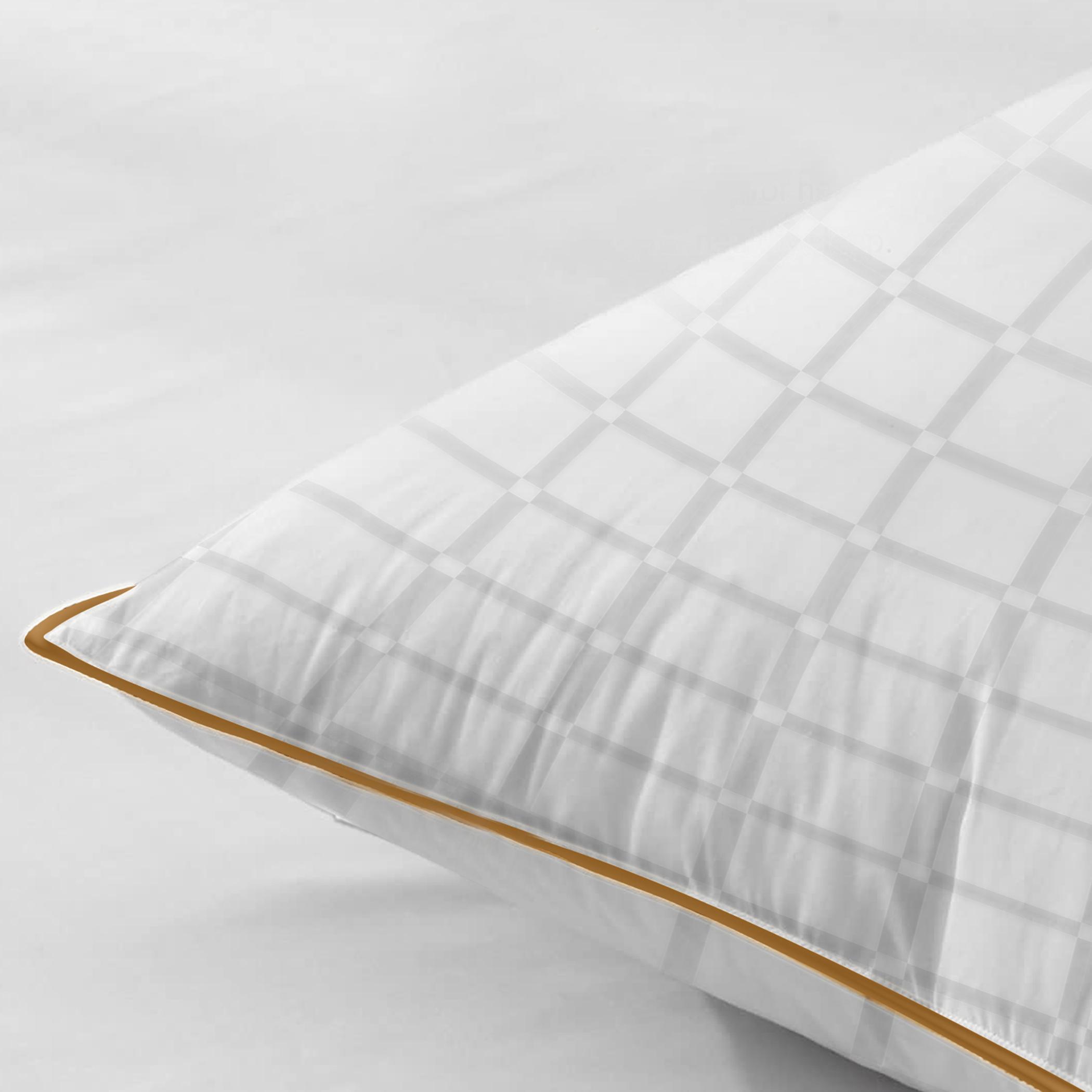 Ultima Premium 100% Cotton Grid Pattern Gazette Pillow - 50x90 cm-hbxdecorandfurnishings-bedding-duvetsandpillows-image-2