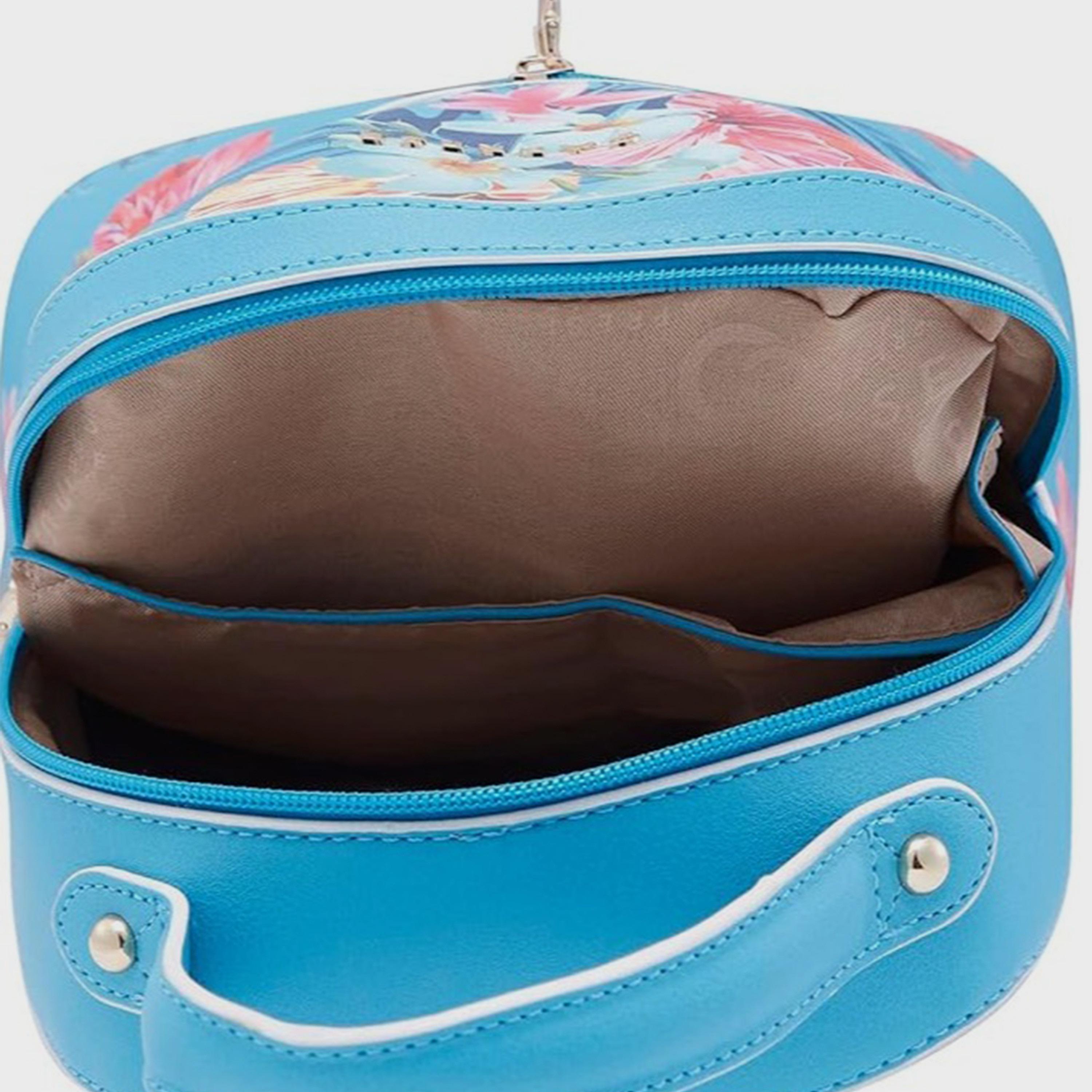 Caprese Printed Top Handle Mini Backpack with Zipper Closure and Adjustable Strap | 27 x 24 x 13 cm-travel-luggagesandbags-backpacks-image-4