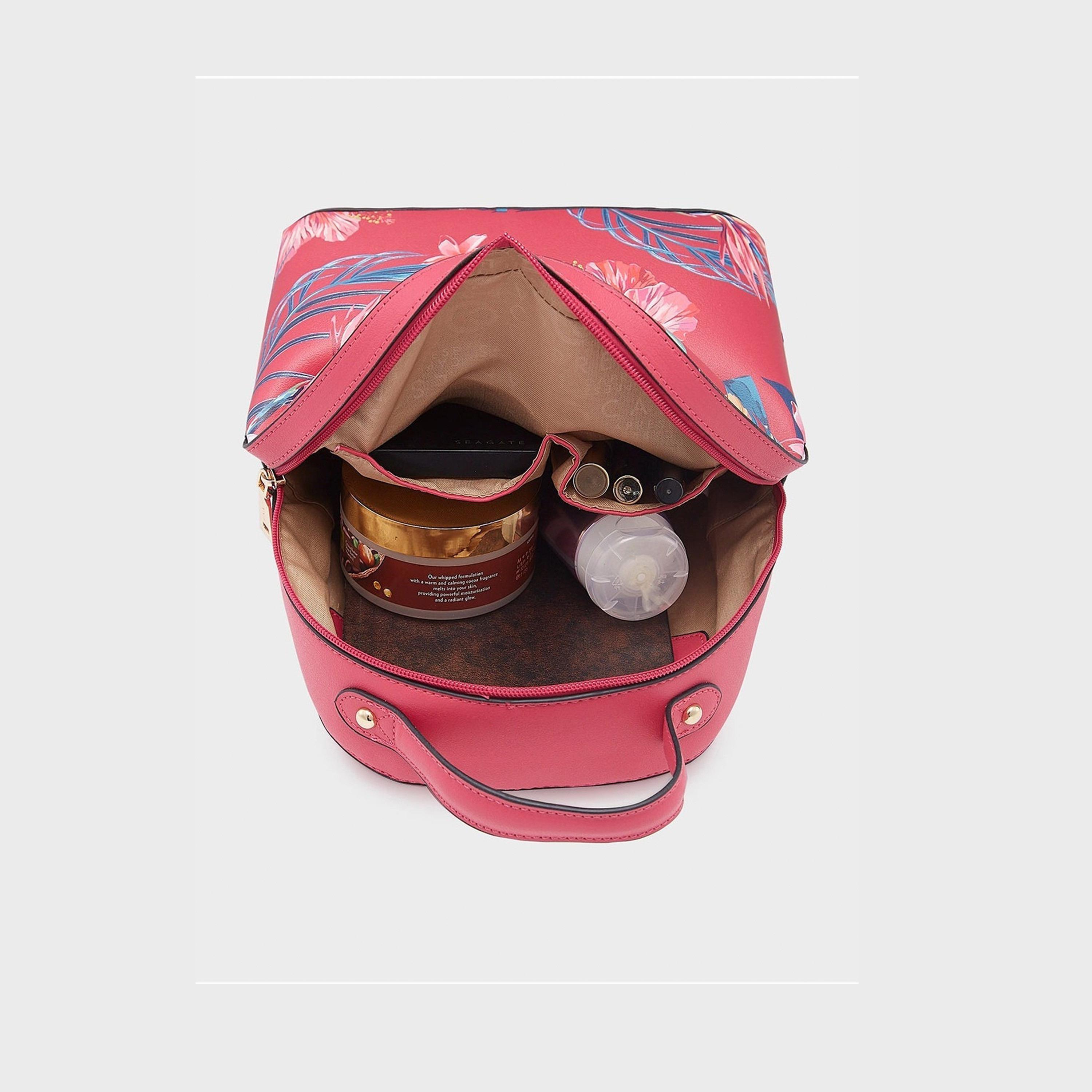 Caprese Printed Top Handle Mini Backpack with Zipper Closure and Adjustable Strap | 24 x 13 x 27 cm cm-travel-luggagesandbags-backpacks-image-5