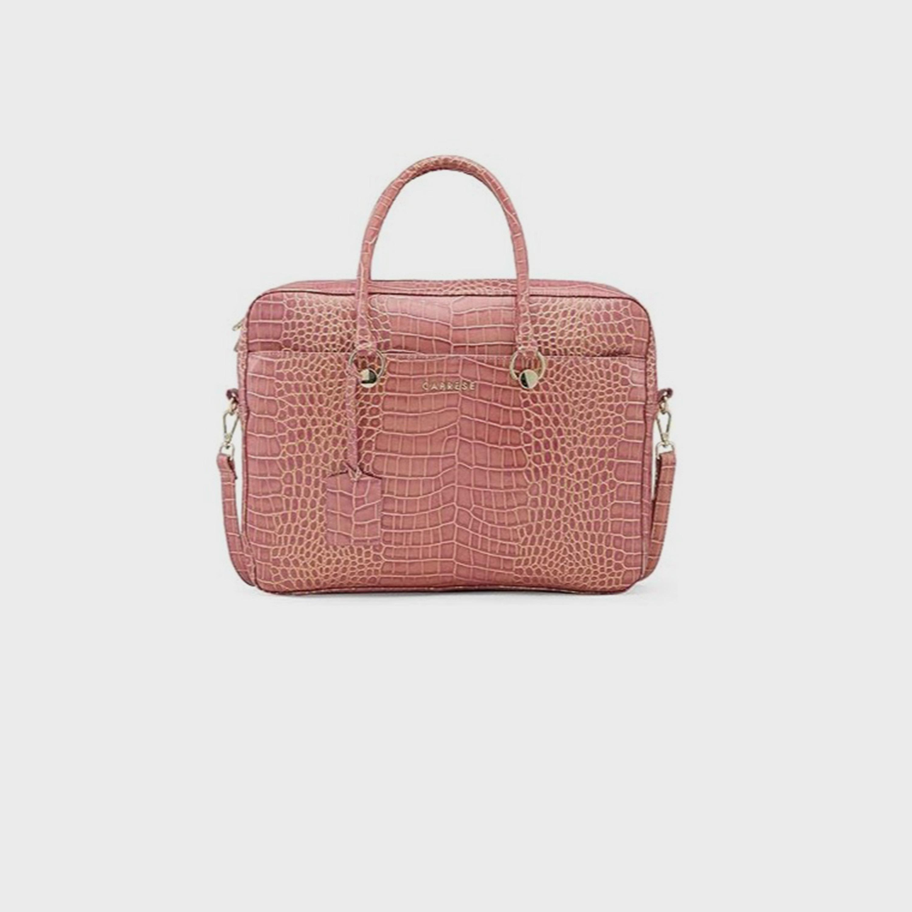 Caprese Animal Print Double-Handle Laptop Bag with Zipper Closure and Detachable Strap | 51 x 34 x 17 cm-women-bagsandwallets-handbags-image-1