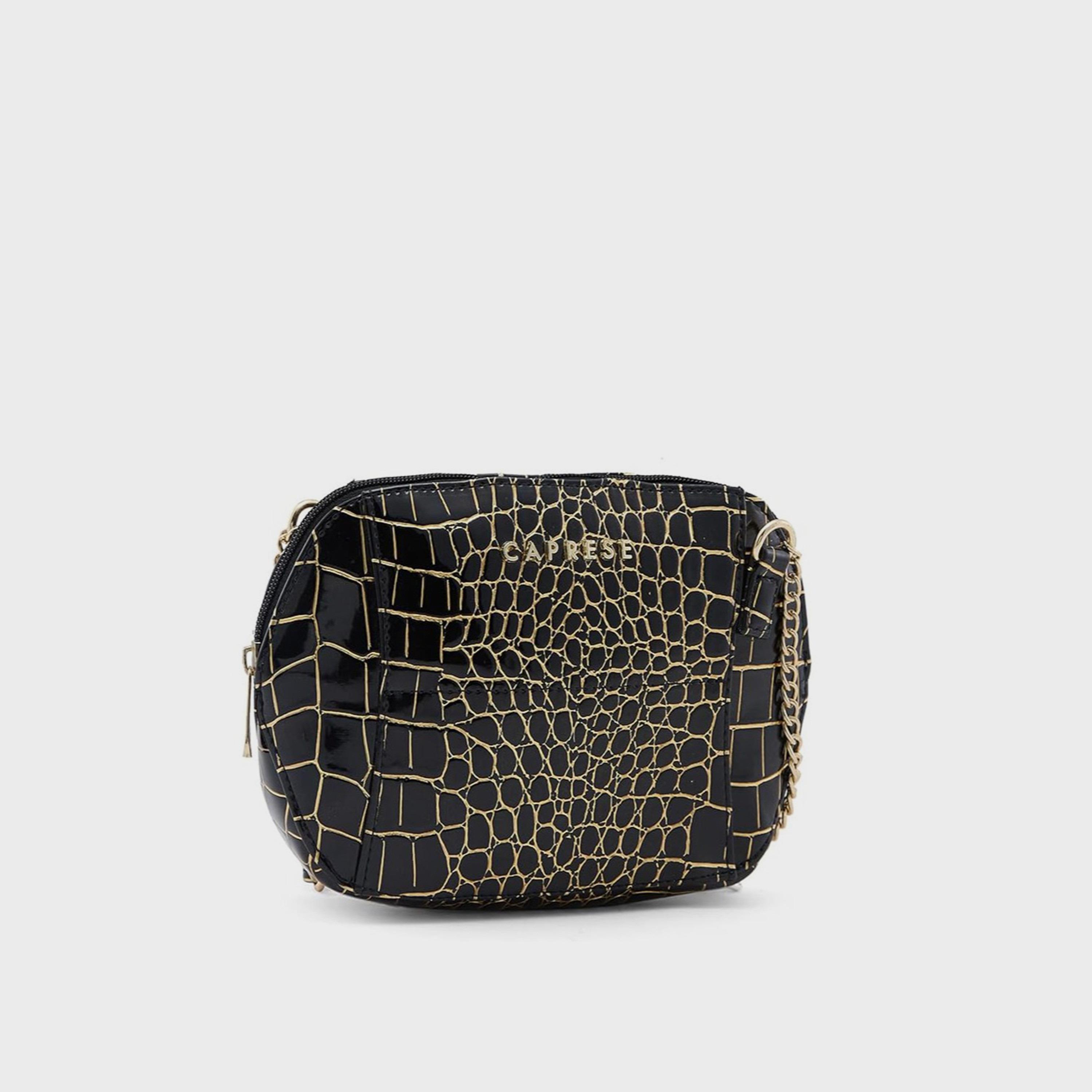 حقيبة كروس بطبعة من كابريزي مع إغلاق بسحاب وحزام قابل للتعديل | 22 × 15 × 6 سم-women-bagsandwallets-handbags-image-1