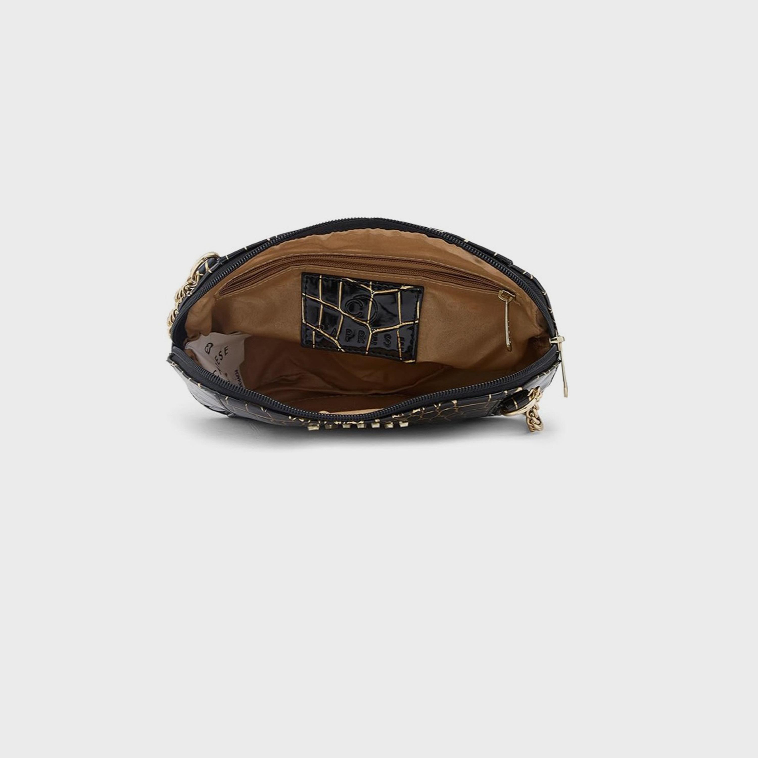 حقيبة كروس بطبعة من كابريزي مع إغلاق بسحاب وحزام قابل للتعديل | 22 × 15 × 6 سم-women-bagsandwallets-handbags-image-5