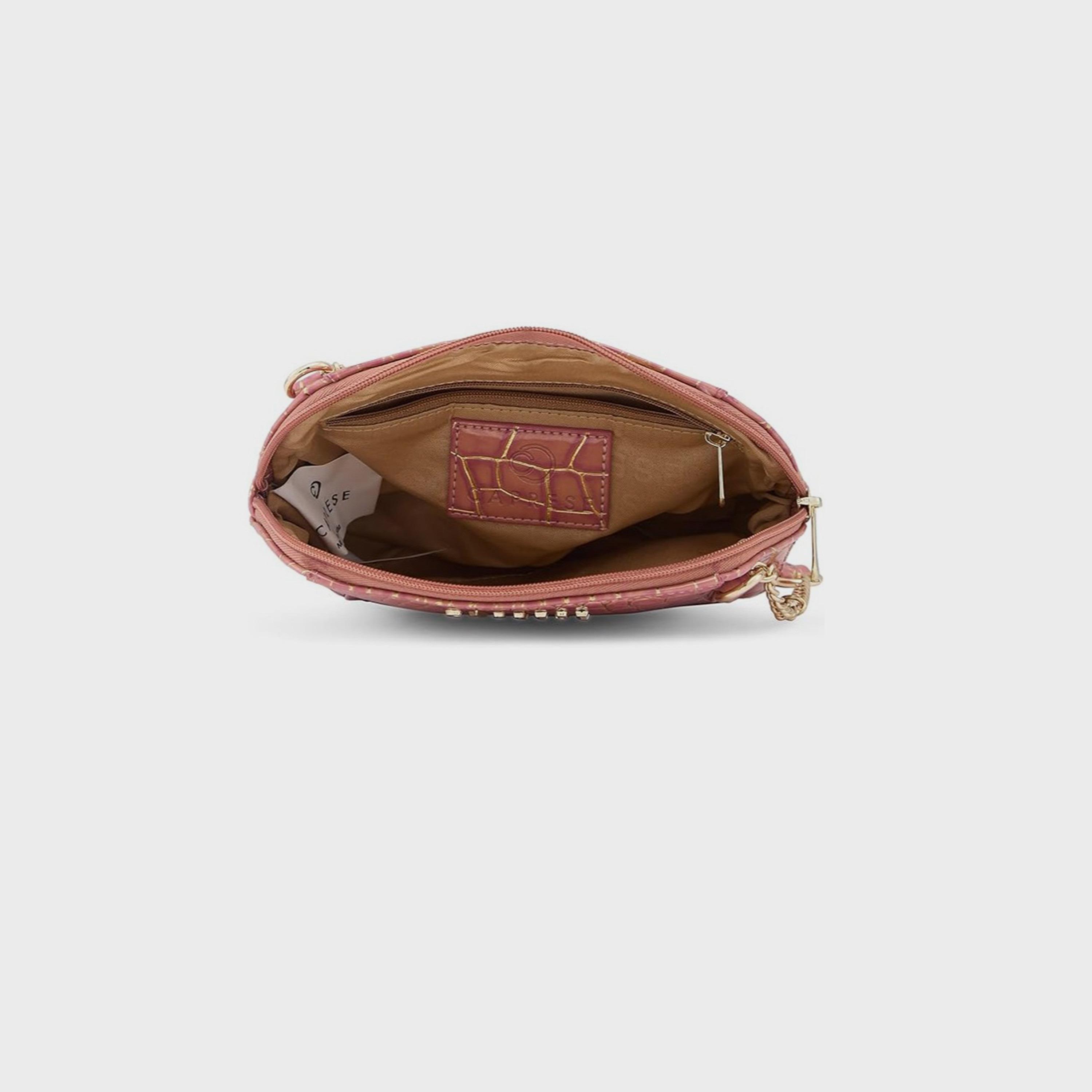 حقيبة كروس بطبعة من كابريزي مع إغلاق بسحاب وحزام قابل للتعديل | 22 × 15 × 6 سم-women-bagsandwallets-handbags-image-5