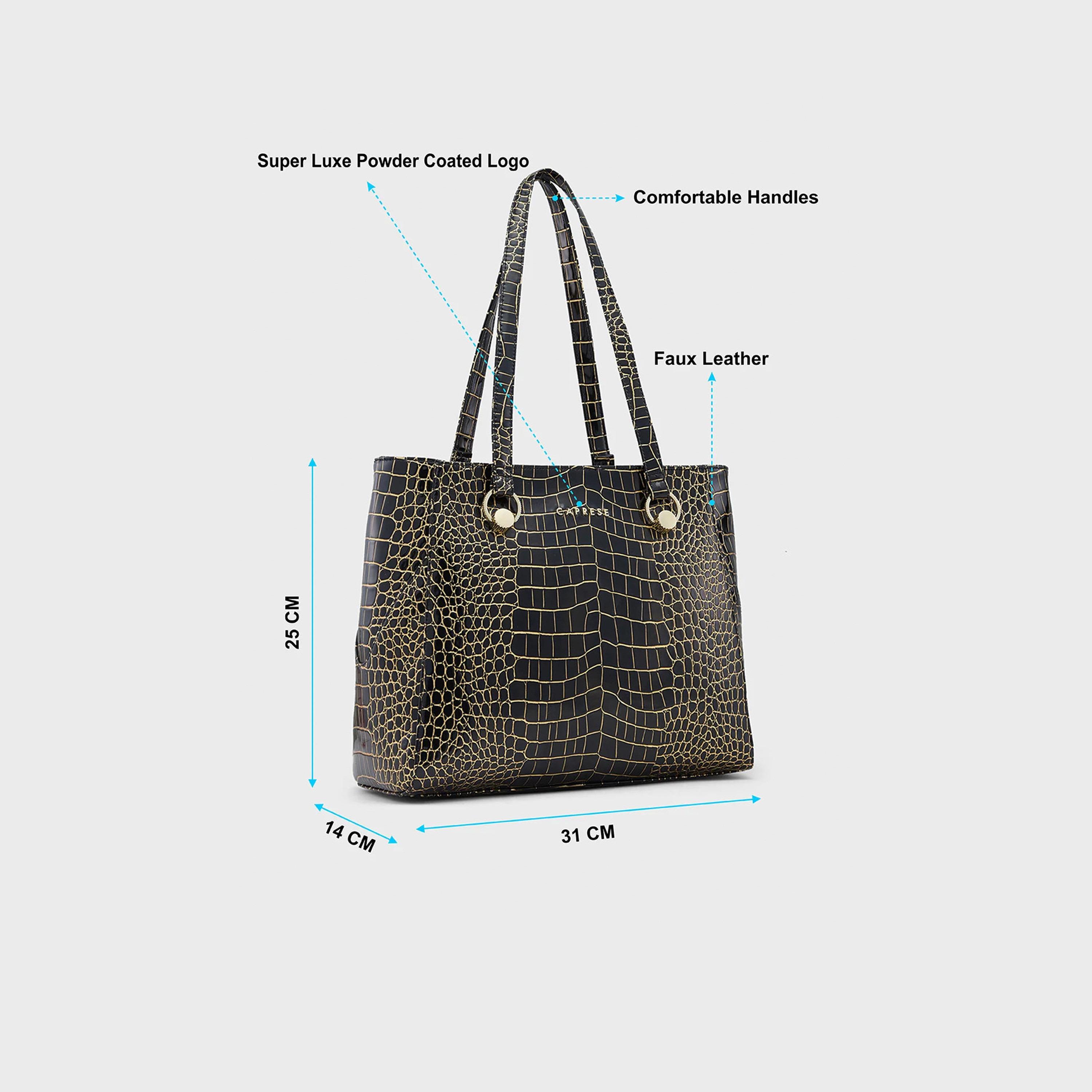 Caprese Animal Print Crossbody Bag with Zipper Closure and Adjustable Strap | 31 x 25 x 14 cm-women-bagsandwallets-handbags-image-3